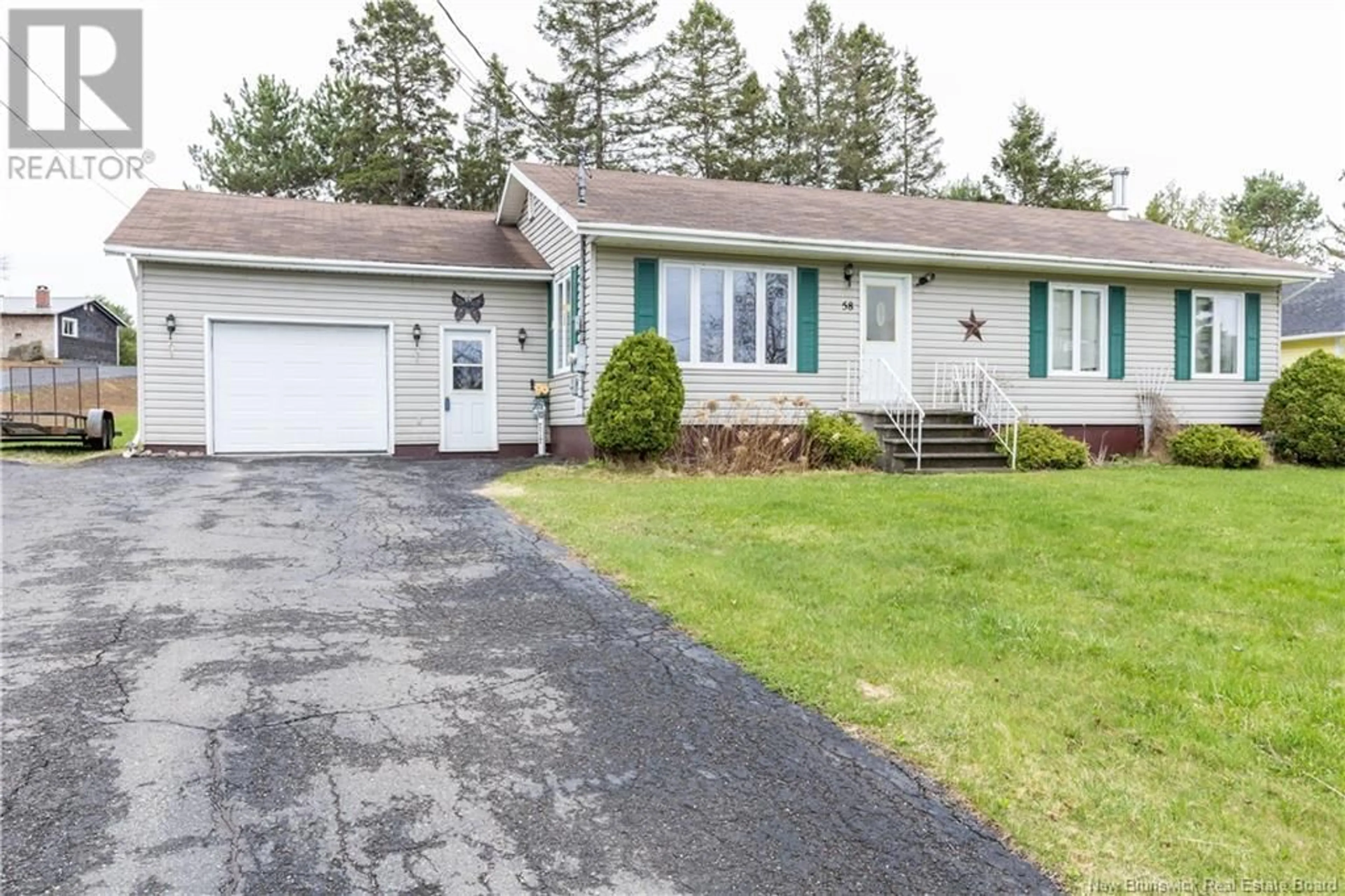 Home with vinyl exterior material, street for 58 BIRCHWOOD STREET, Perth-Andover New Brunswick E7H1M9