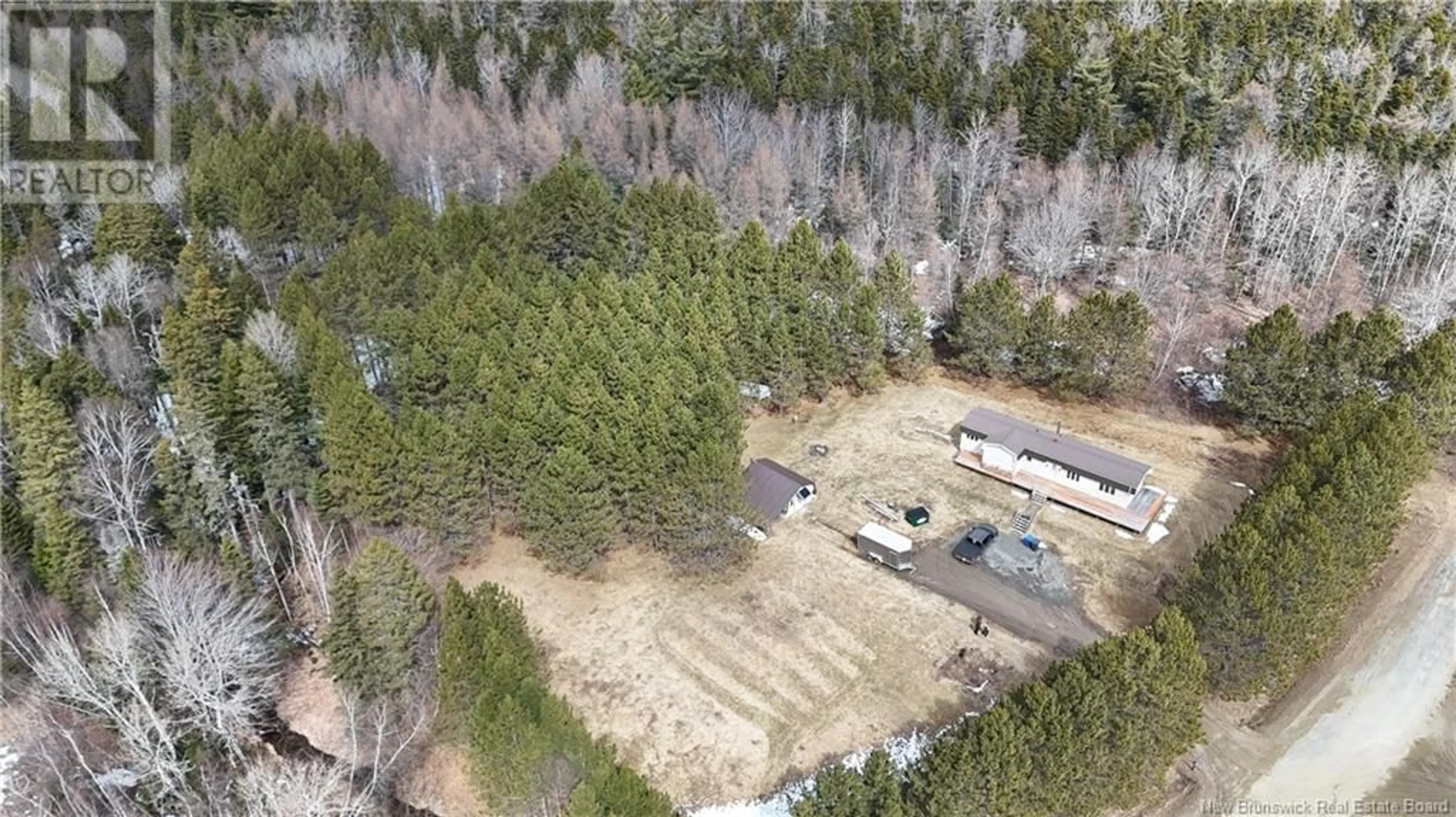A pic from outside/outdoor area/front of a property/back of a property/a pic from drone, forest/trees view for 549 SAINT-OLIVIER ROAD, Saint-Louis New Brunswick E4X1Z6