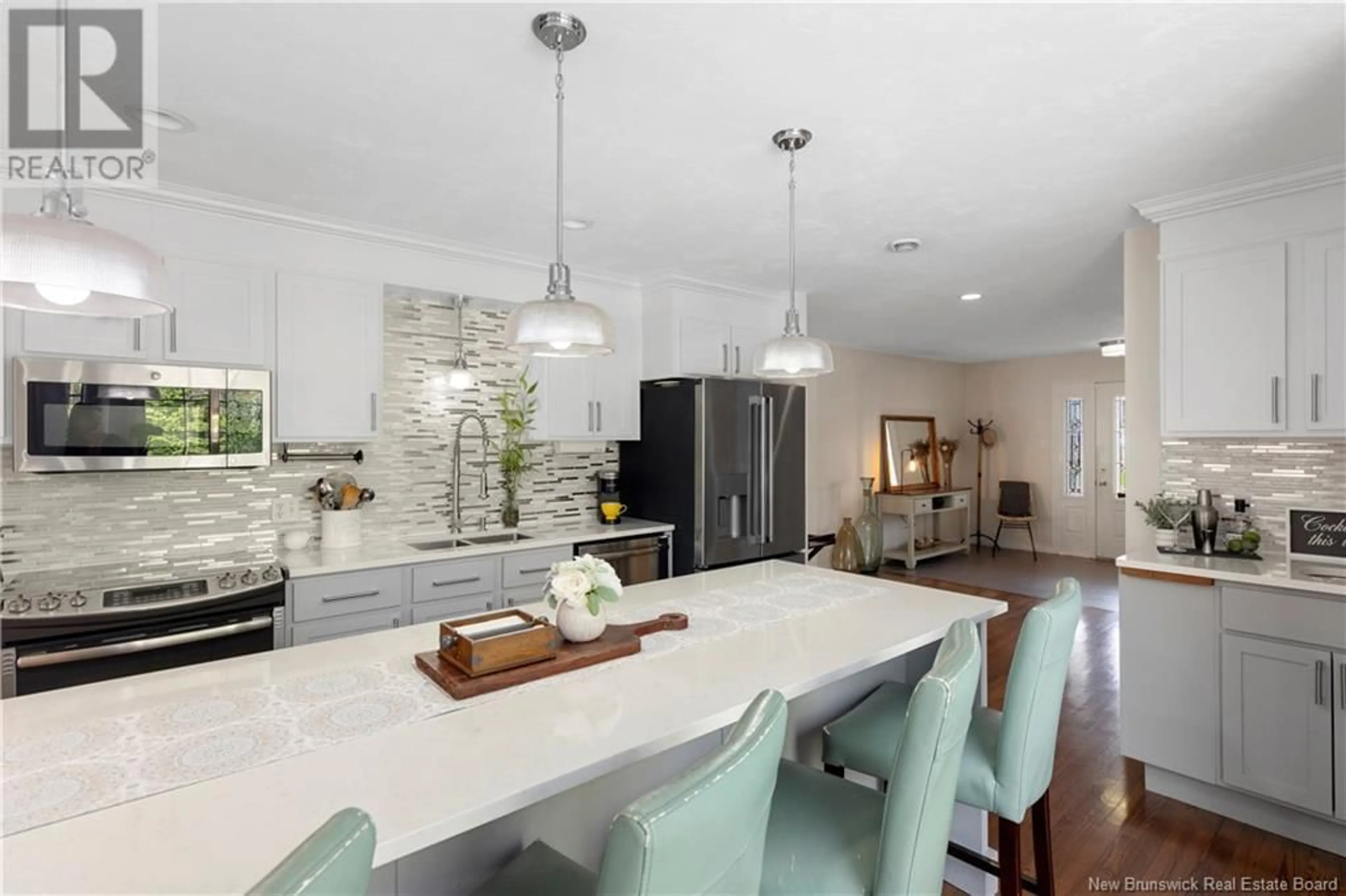 Open concept kitchen, ceramic/tile floor for 11 HAZELWOOD COURT, Moncton New Brunswick E1G3V9