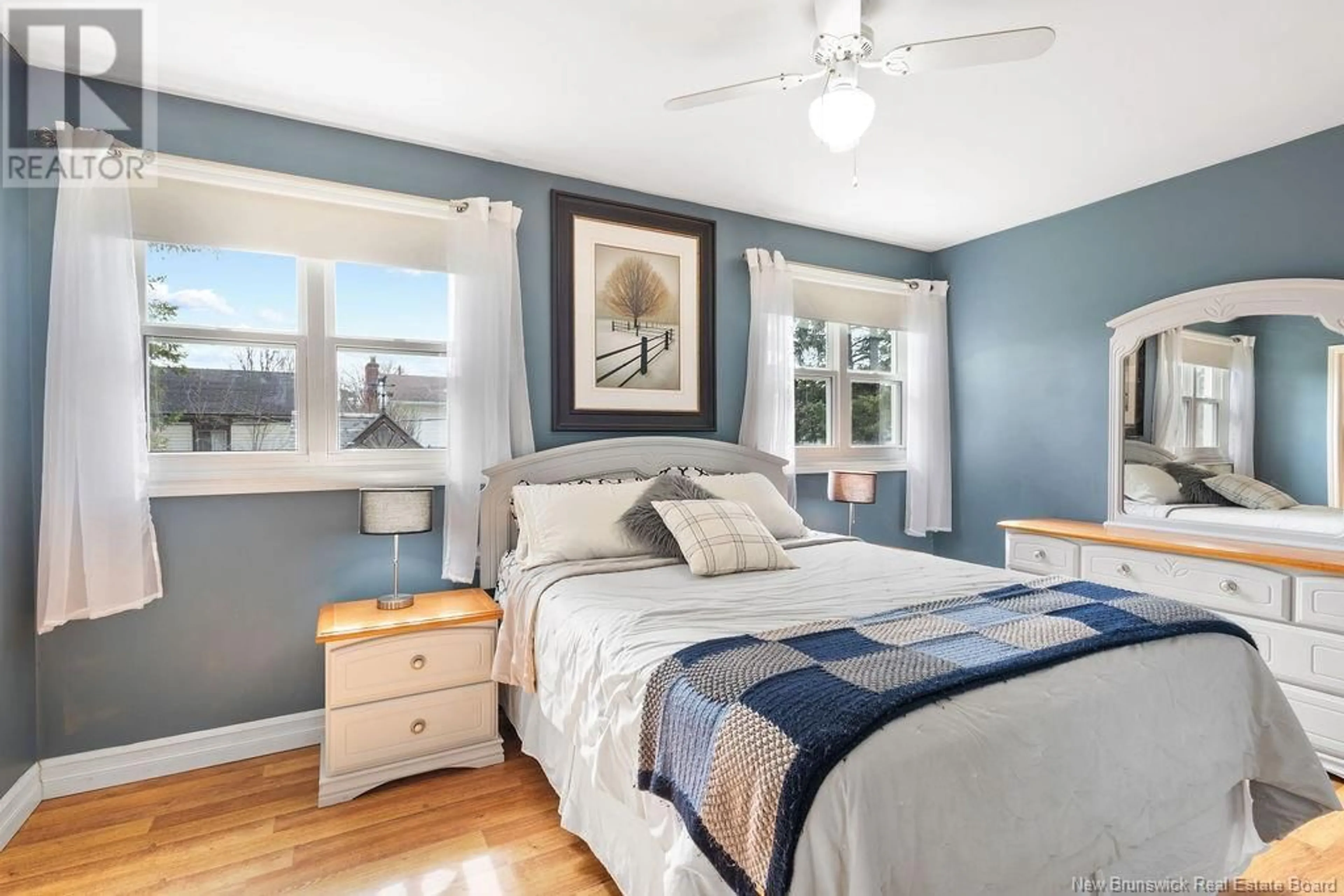 Bedroom with bed, wood/laminate floor for 17 MARVEN STREET, Miramichi New Brunswick E1N1X1