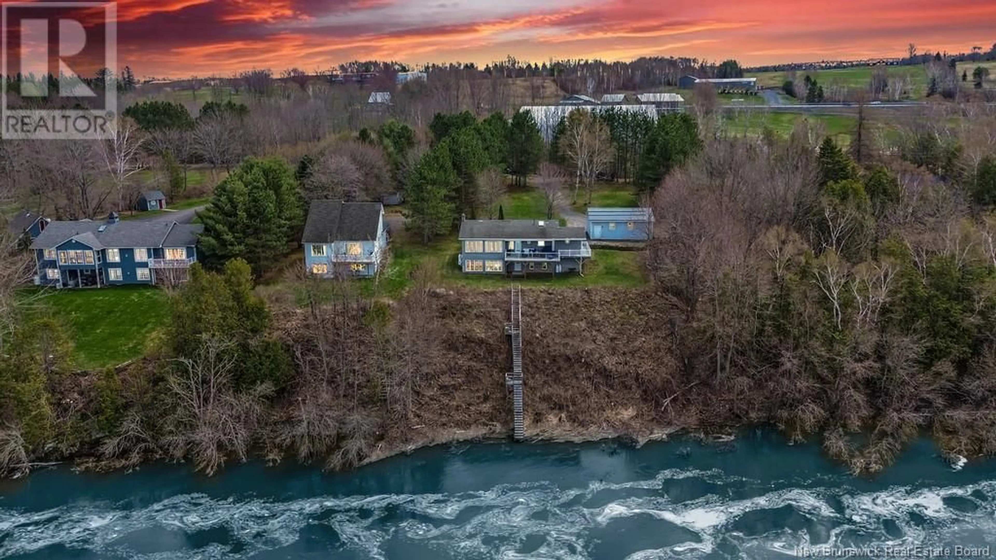 A pic from outside/outdoor area/front of a property/back of a property/a pic from drone, water/lake/river/ocean view for 32 EAGLE COURT, Island View New Brunswick E3E2G7
