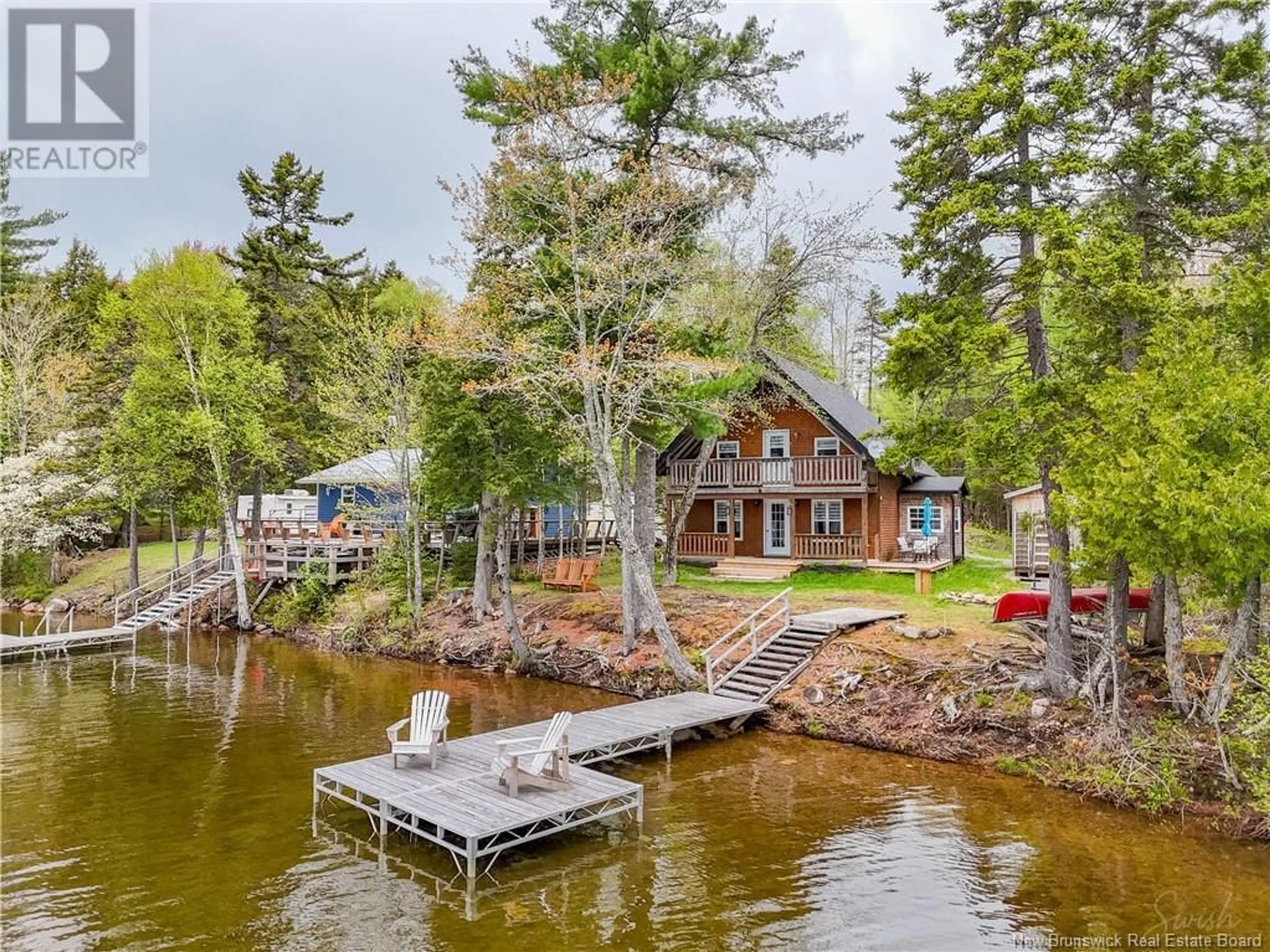 A pic from outside/outdoor area/front of a property/back of a property/a pic from drone, water/lake/river/ocean view for 205 CARLIN LANE, Dumfries New Brunswick E6G1T1