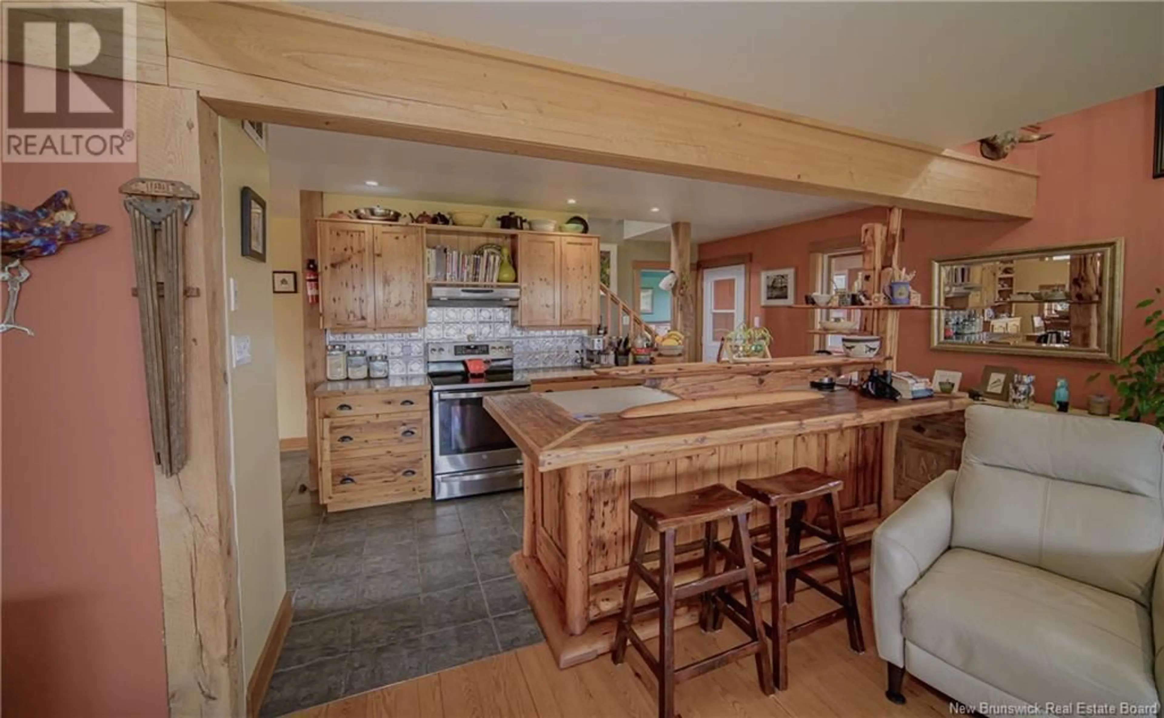 Open concept kitchen, ceramic/tile floor for 3506 LOWER CAMBRIDGE ROAD, Cambridge-Narrows New Brunswick E4C1S6