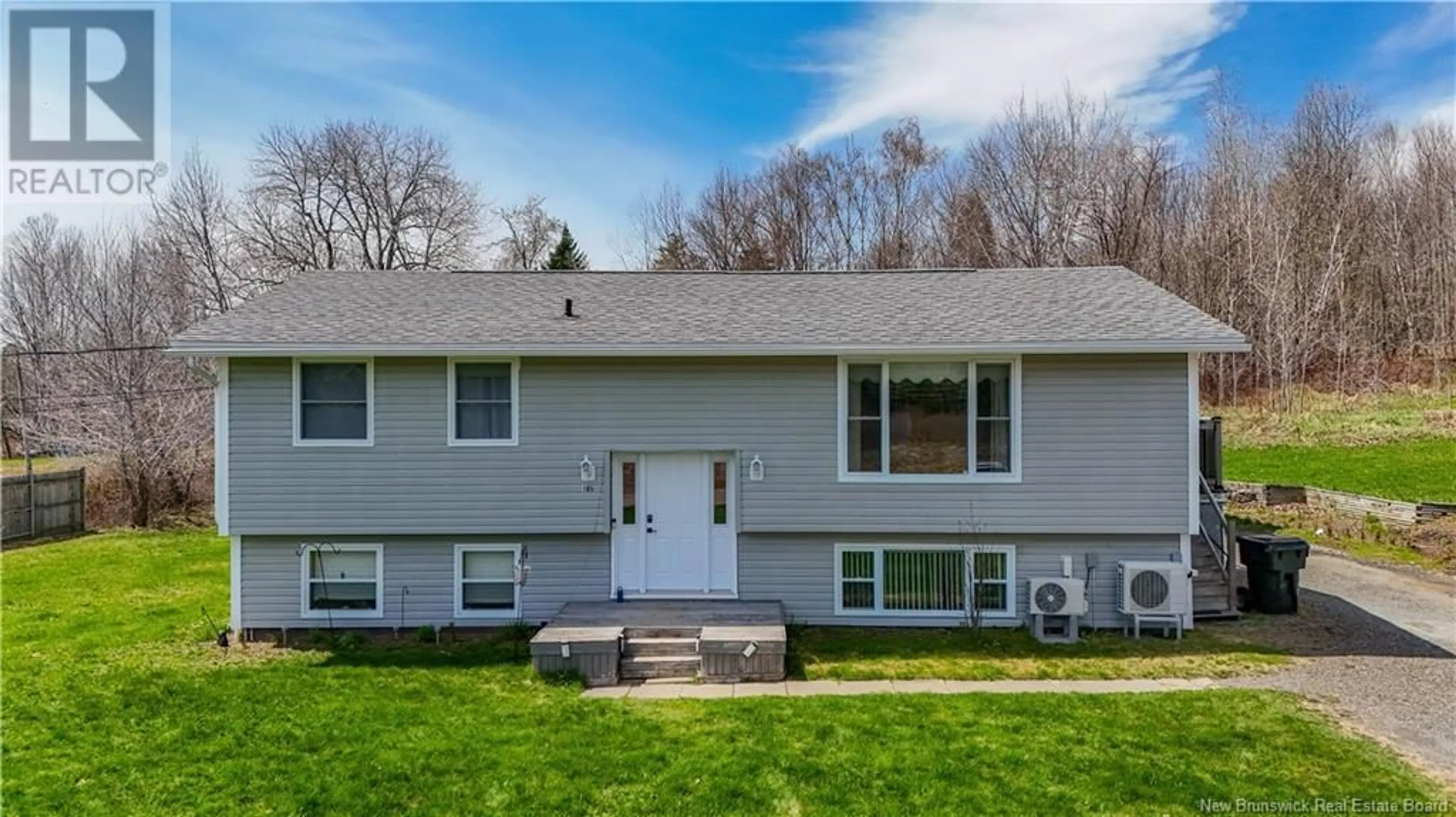 Home with vinyl exterior material, street for 185 MCLEOD HILL ROAD, Fredericton New Brunswick E3A6H5