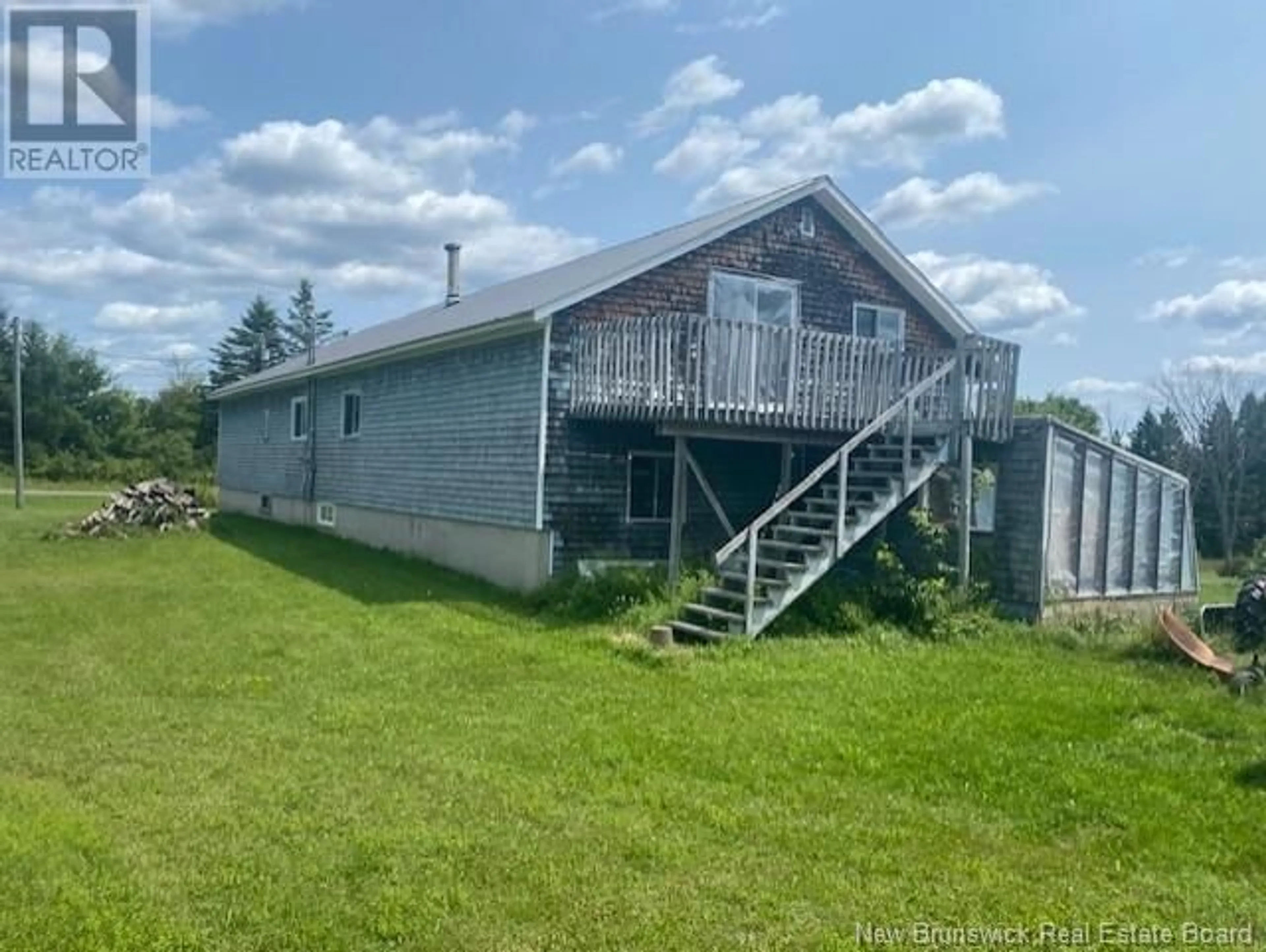 A pic from outside/outdoor area/front of a property/back of a property/a pic from drone, water/lake/river/ocean view for 268 DEBEC ROAD, Debec New Brunswick E7N2B8