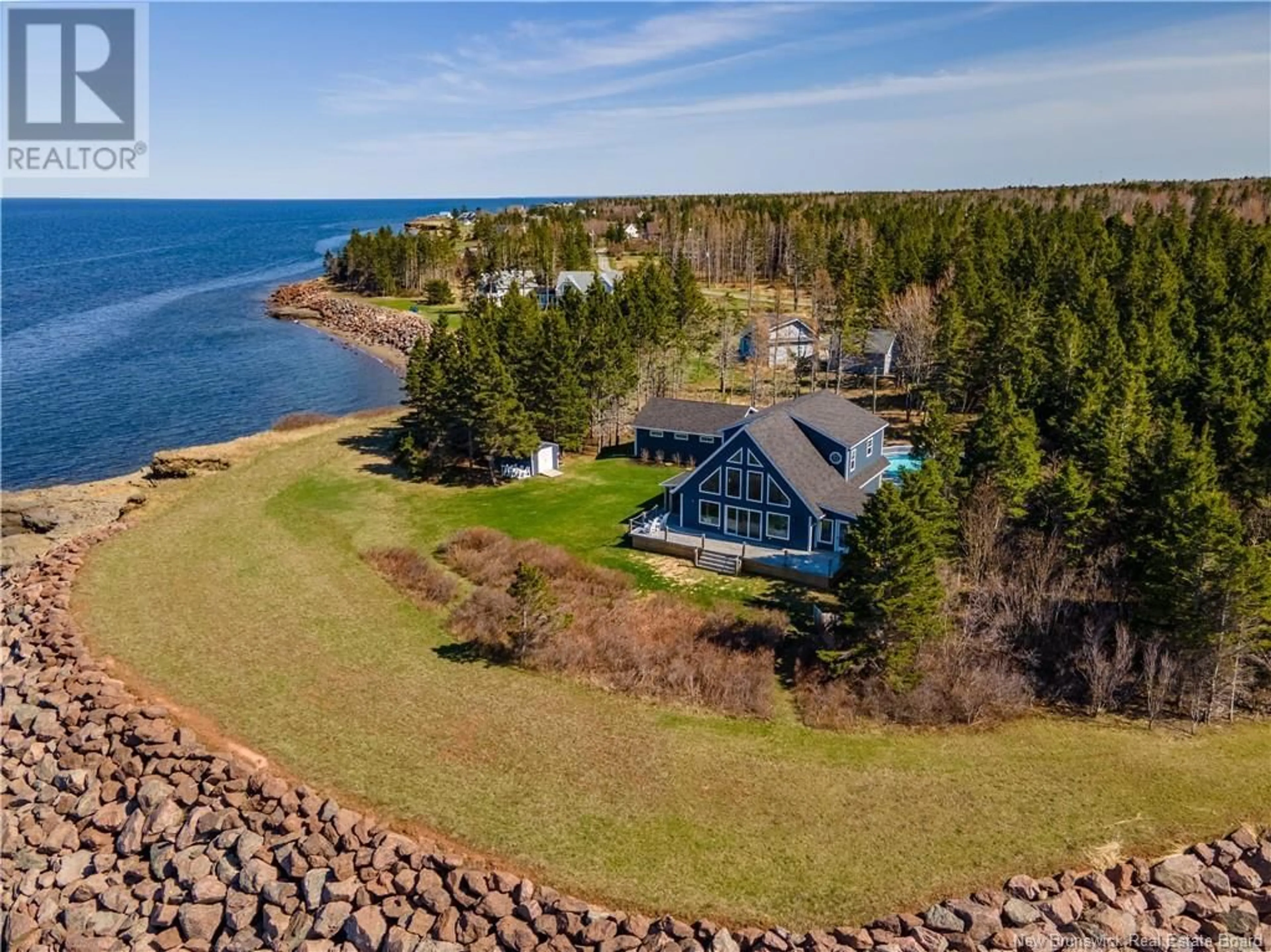 A pic from outside/outdoor area/front of a property/back of a property/a pic from drone, water/lake/river/ocean view for 90 DESJARDINS, Grande-Digue New Brunswick E4R4E9