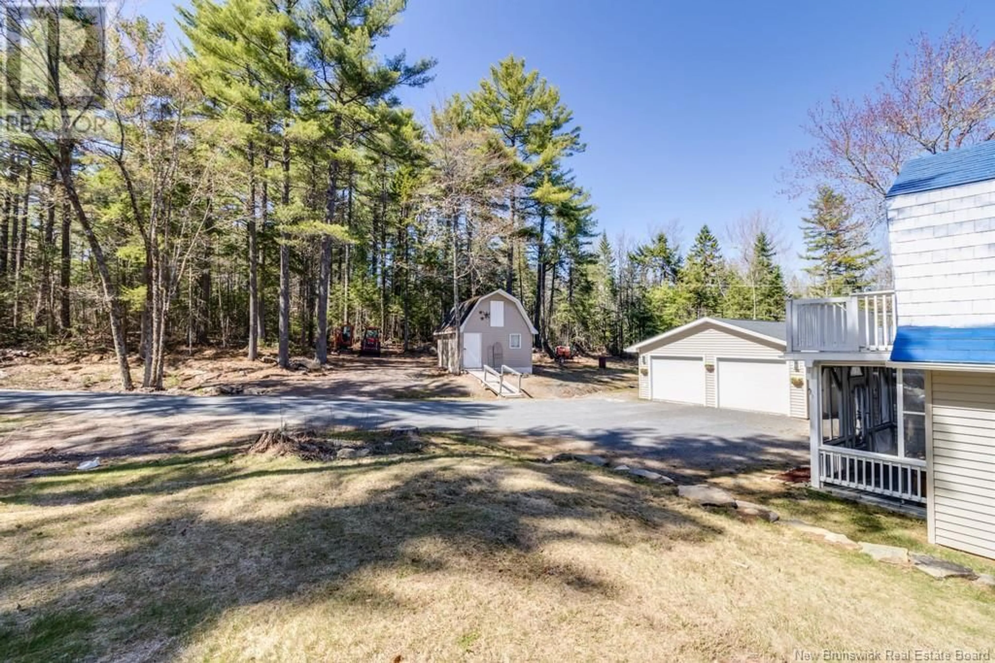 A pic from outside/outdoor area/front of a property/back of a property/a pic from drone, forest/trees view for 130 RAINBOW DRIVE, Charters Settlement New Brunswick E3C1V1