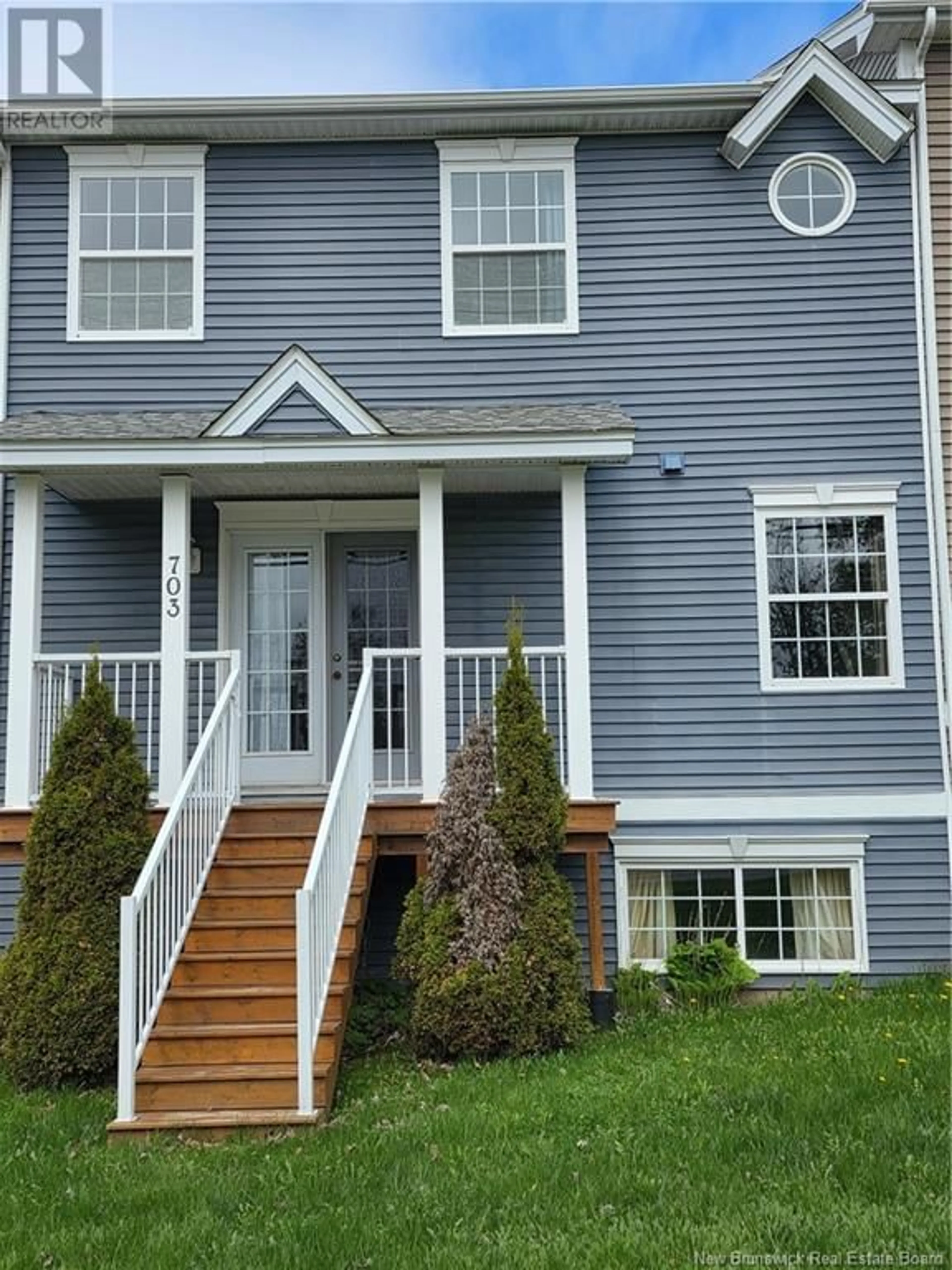 Home with vinyl exterior material, street for 703 BROOKSIDE DRIVE, Fredericton New Brunswick E3G8T9
