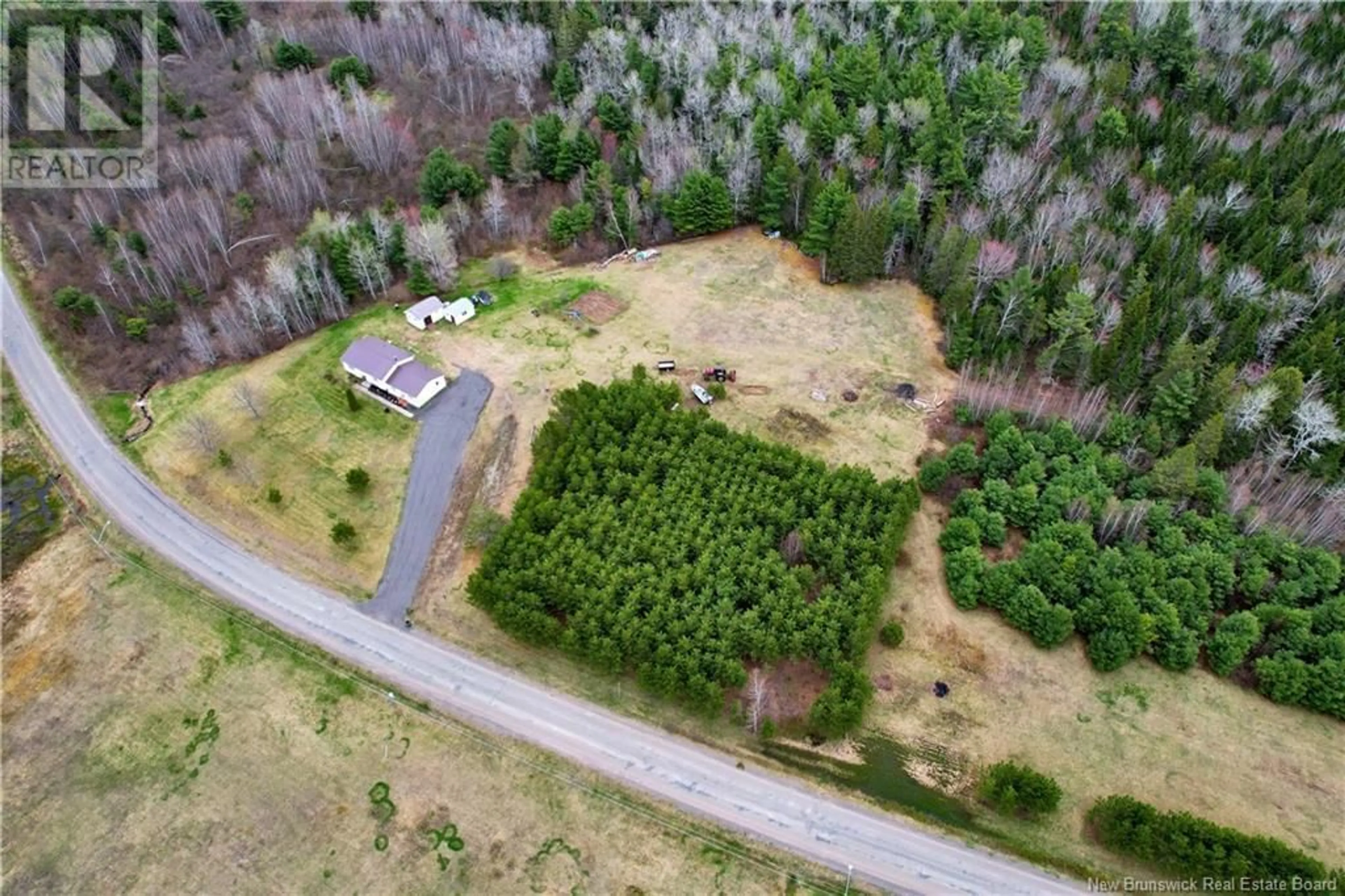 A pic from outside/outdoor area/front of a property/back of a property/a pic from drone, forest/trees view for 1341 TWEEDIE BROOK ROAD, Kouchibouguac New Brunswick E4X1M6