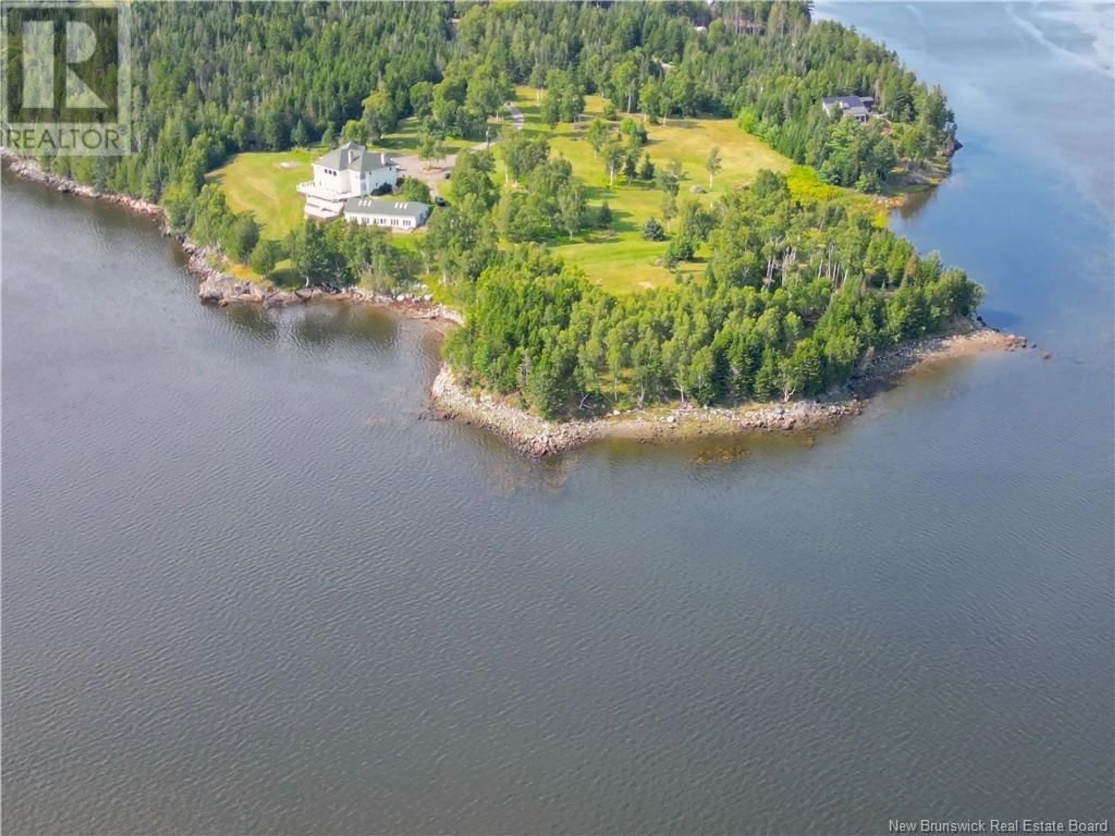 A pic from outside/outdoor area/front of a property/back of a property/a pic from drone, water/lake/river/ocean view for 434 HILLS POINT ROAD, Oak Bay New Brunswick E3L4K5