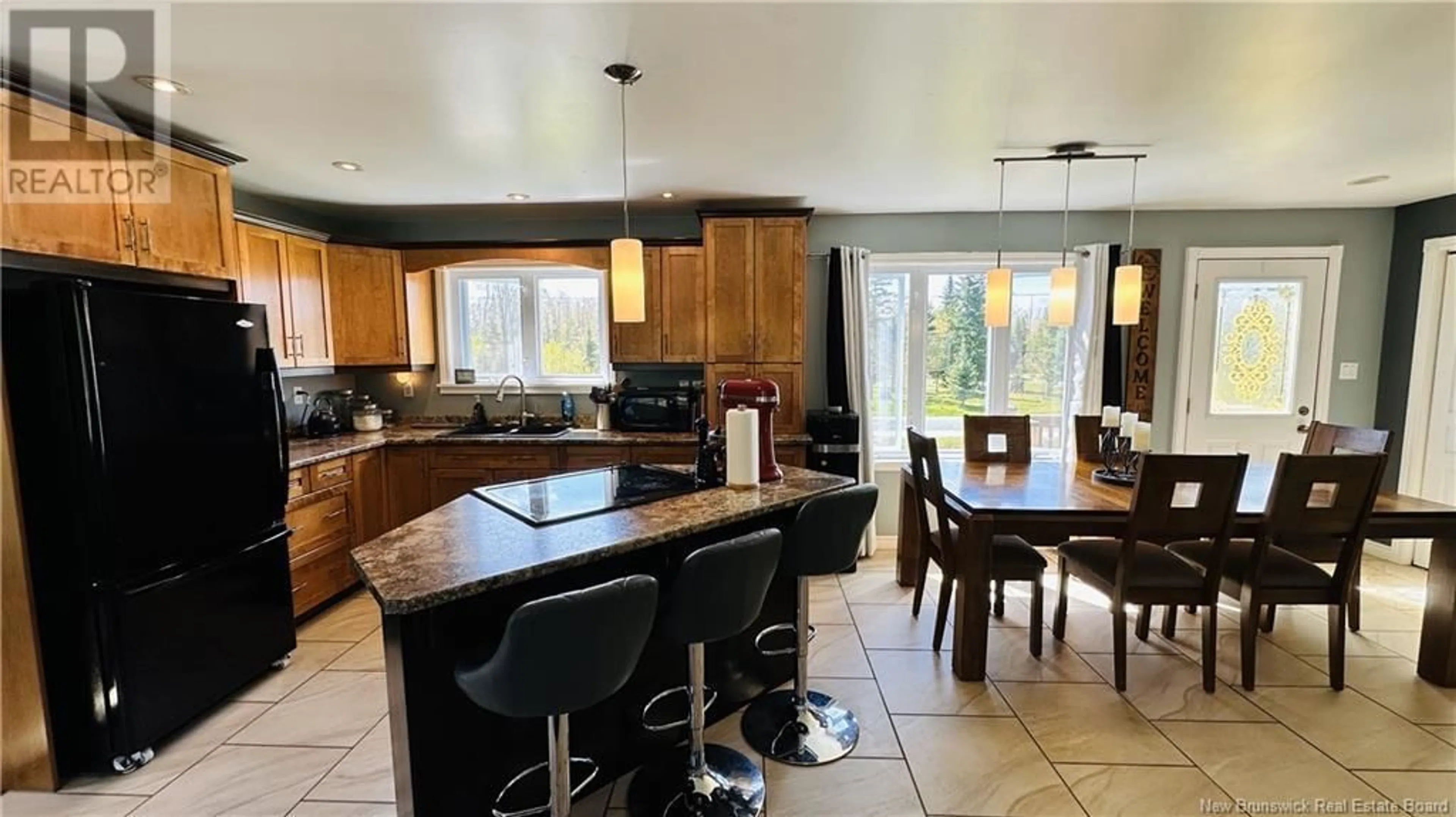 Open concept kitchen, ceramic/tile floor for 412 CH SAPIN COURT, Rogersville New Brunswick E4Y1V4