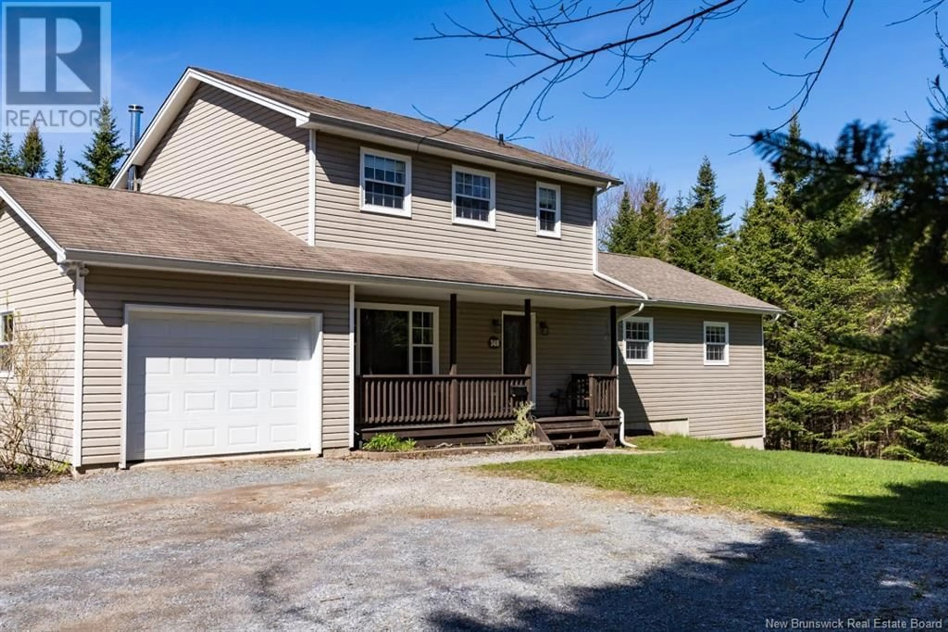 Home with vinyl exterior material, street for 348 NORRIS ROAD, Saint John New Brunswick E2N1G6