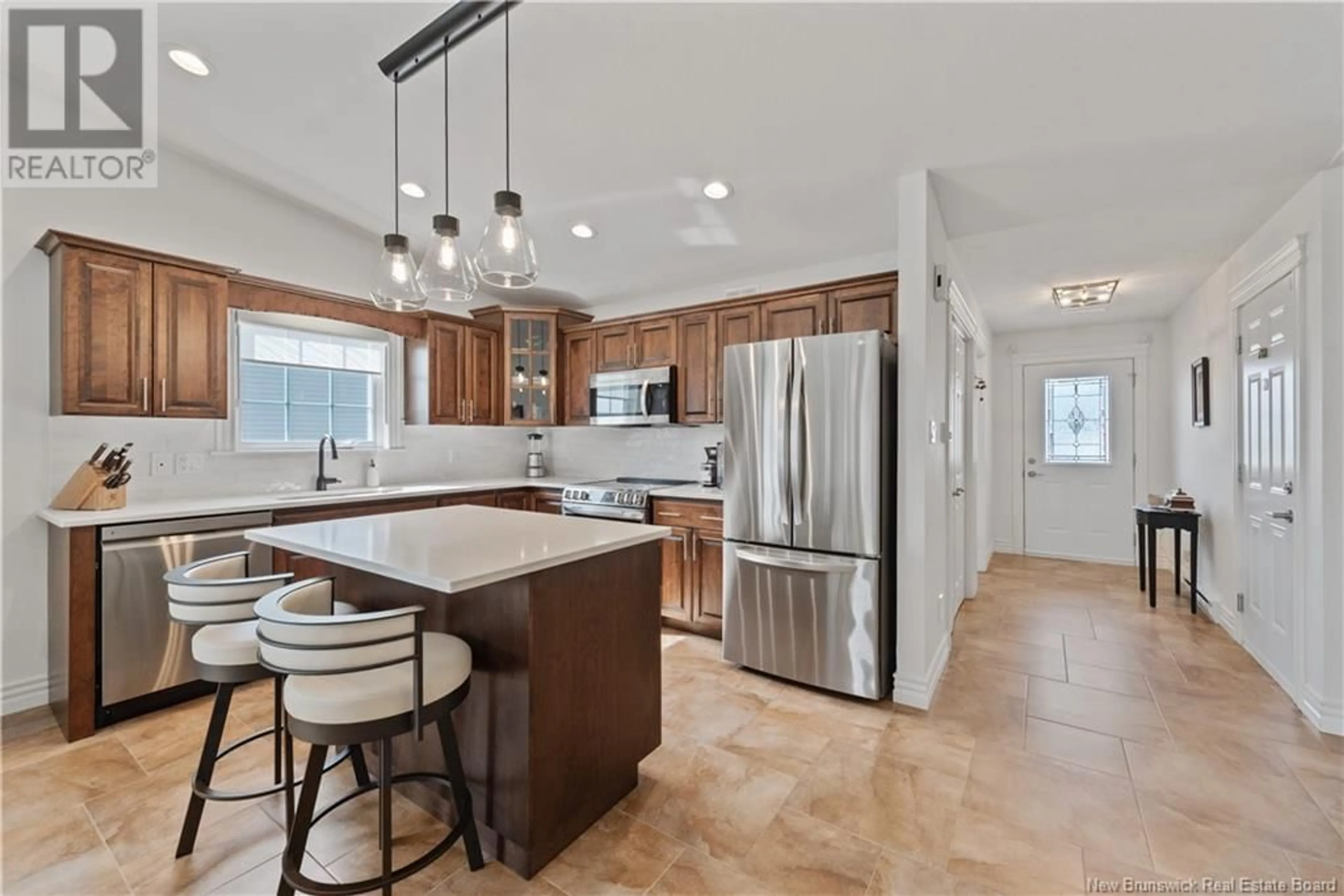 Open concept kitchen, ceramic/tile floor for 42 HILLSDALE AVENUE, Riverview New Brunswick E1B5J6