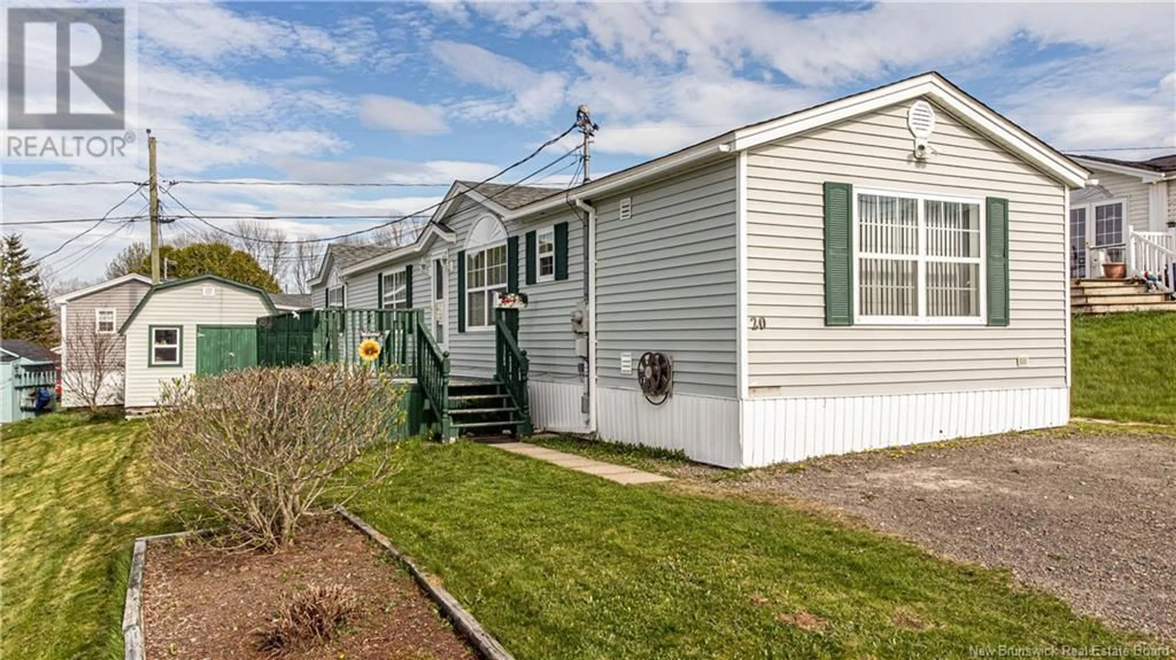 Home with vinyl exterior material, street for 20 SHERRY LANE, Fredericton New Brunswick E3C1L8