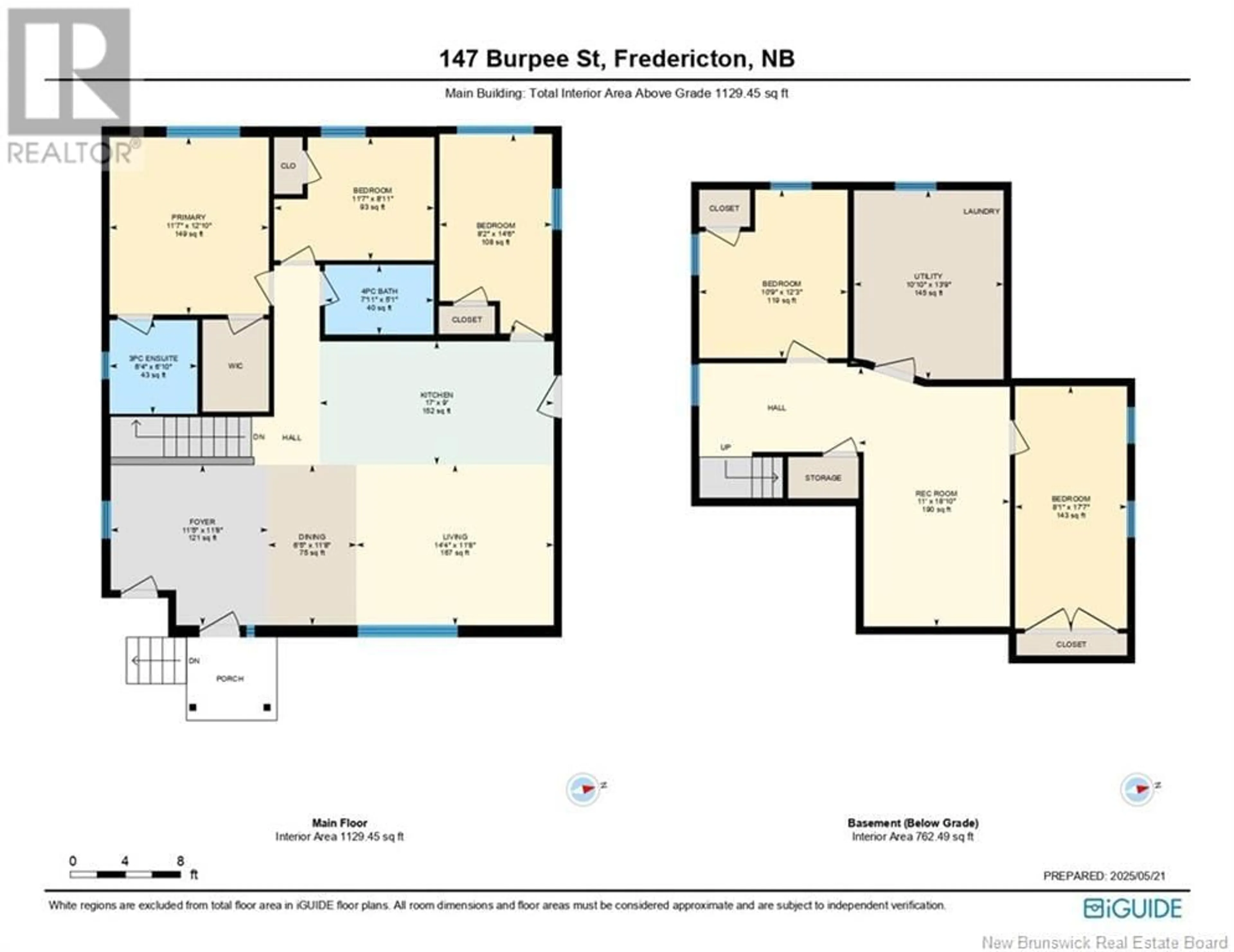 Floor plan for 147 BURPEE STREET, Fredericton New Brunswick E3A1M6