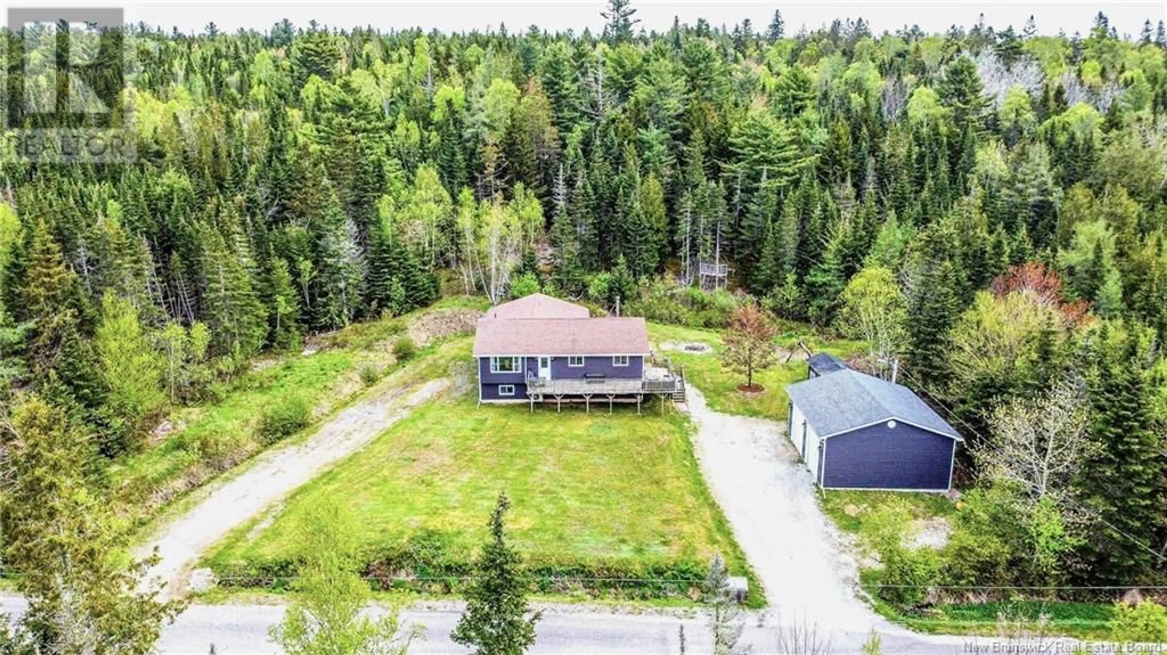 A pic from outside/outdoor area/front of a property/back of a property/a pic from drone, forest/trees view for 116 CHEYNE SETTLEMENT ROAD, Public Landing New Brunswick E5K4M4