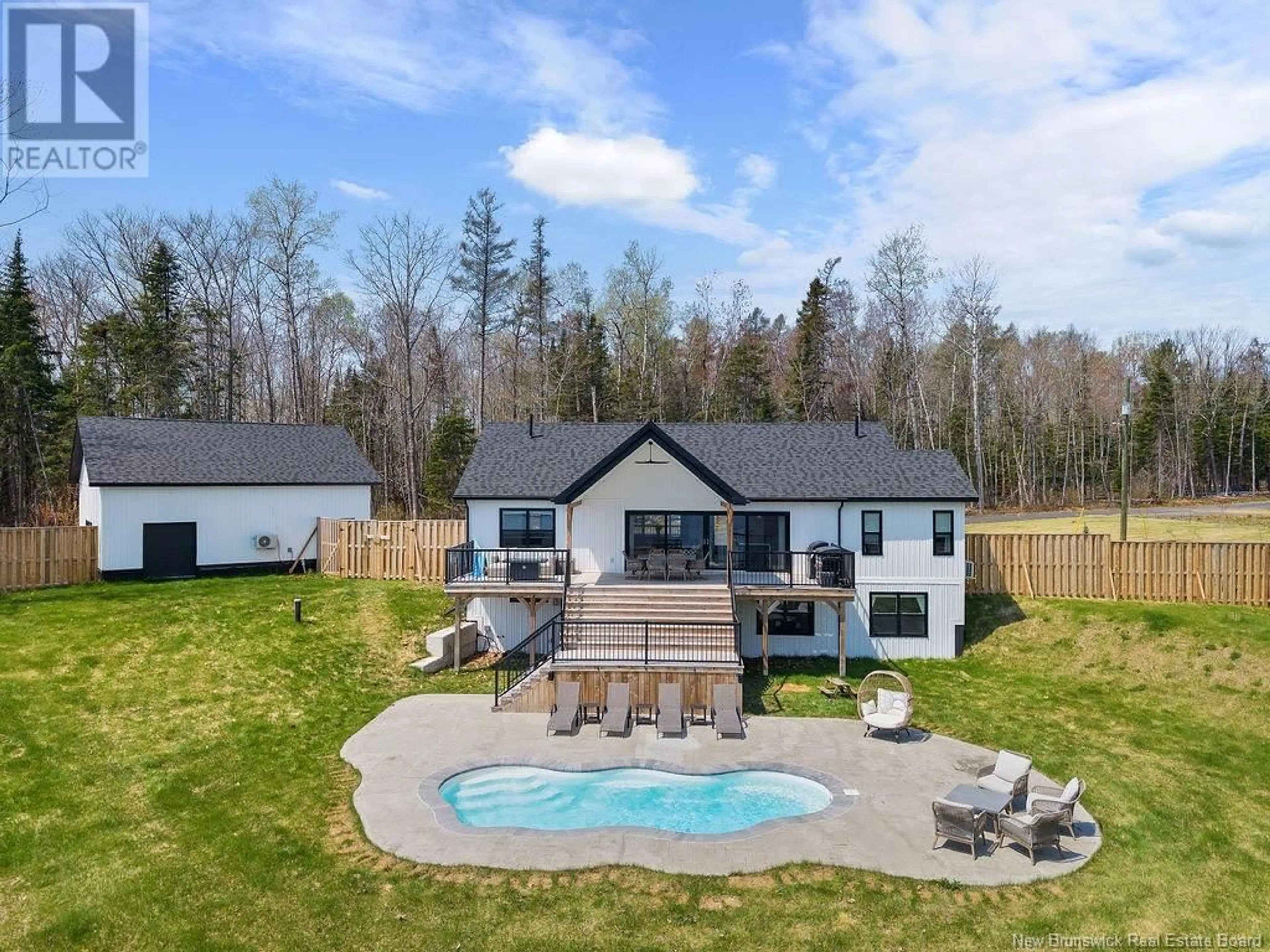 A pic from outside/outdoor area/front of a property/back of a property/a pic from drone, water/lake/river/ocean view for 1417 ROUTE 425, Boom Road New Brunswick E9E1G5