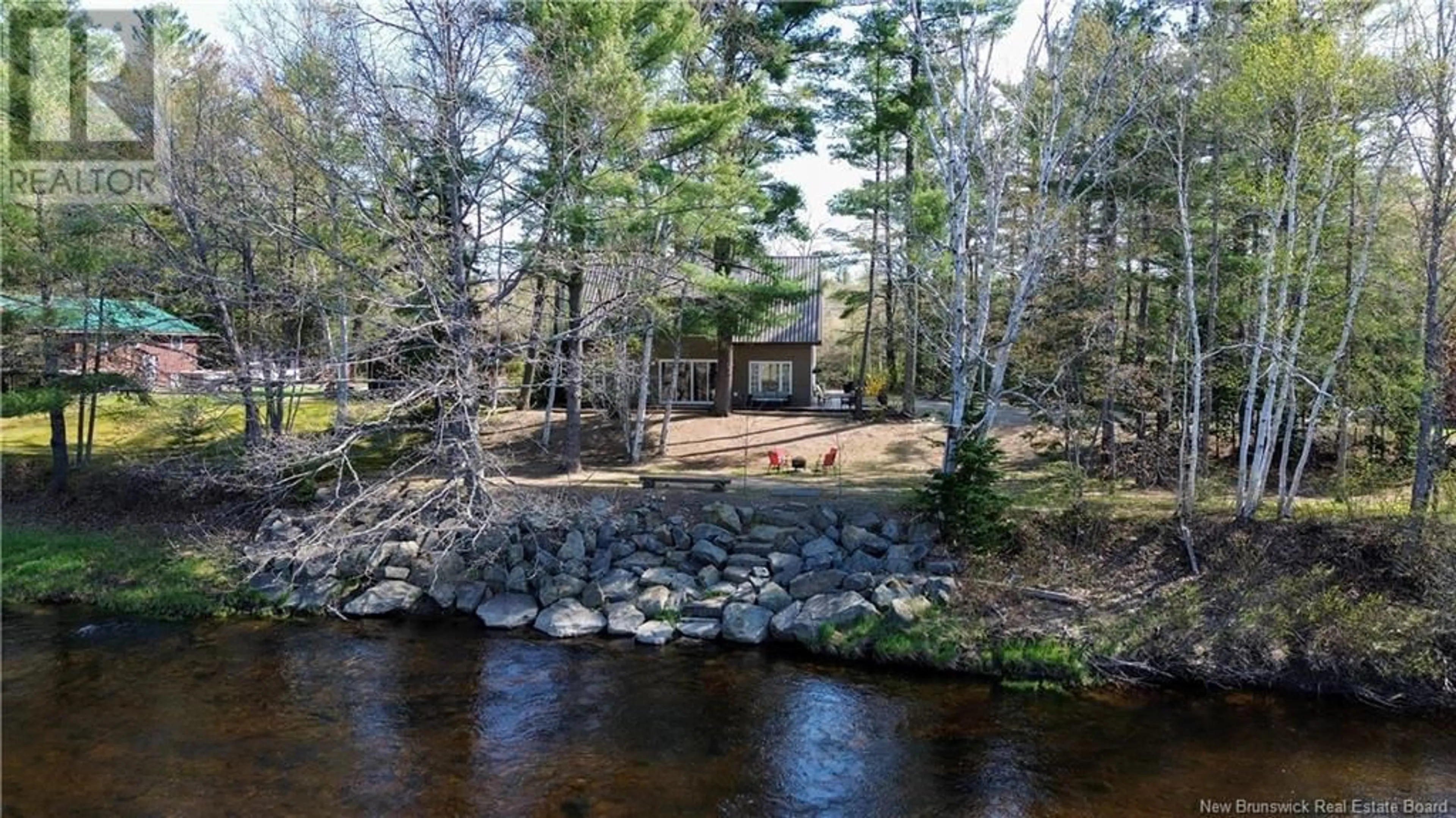 A pic from outside/outdoor area/front of a property/back of a property/a pic from drone, water/lake/river/ocean view for 105 CAMP ROAD, Durham Bridge New Brunswick E6C1N8