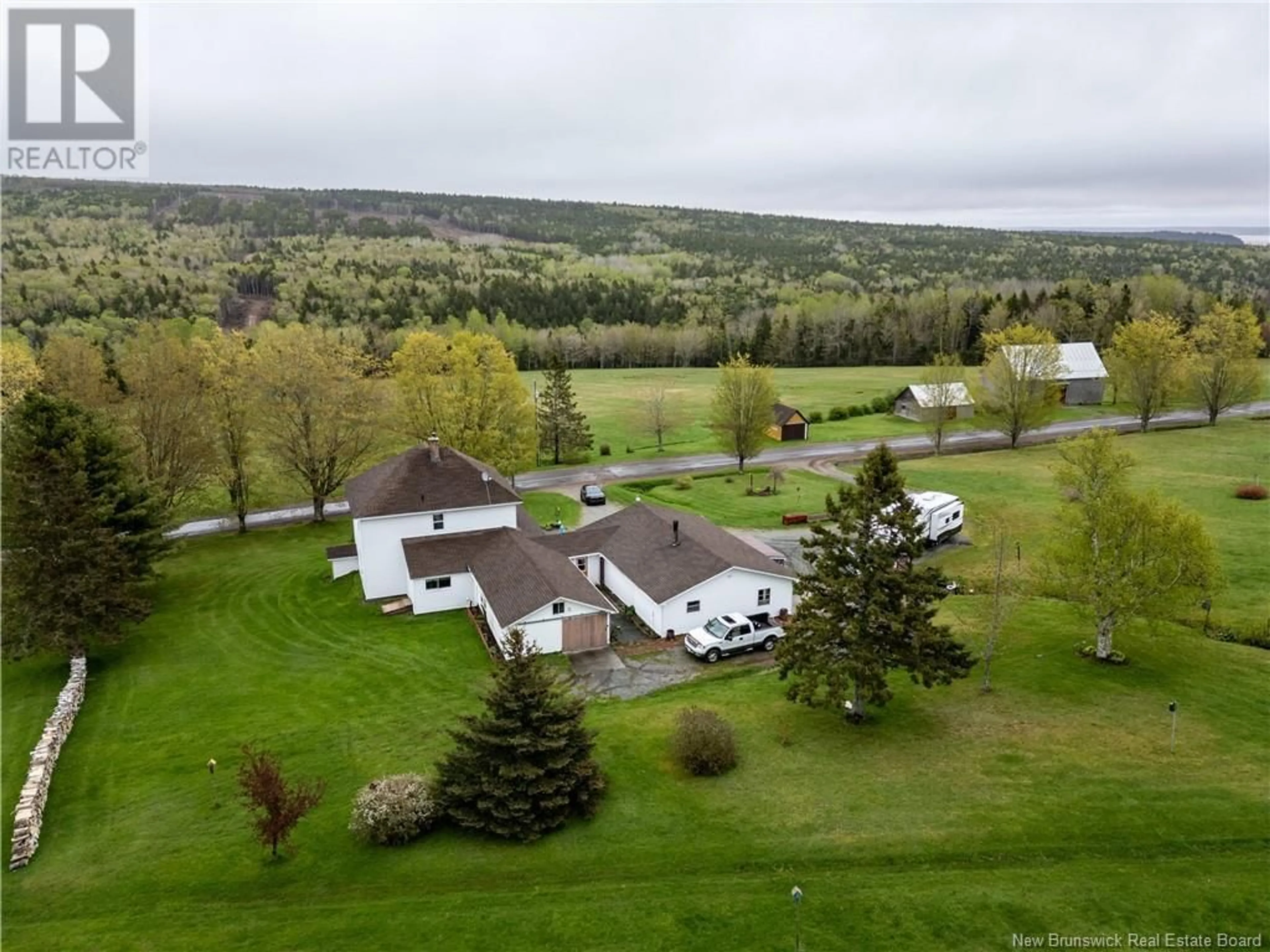 A pic from outside/outdoor area/front of a property/back of a property/a pic from drone, water/lake/river/ocean view for 1090 ALBERT MINES ROAD, Albert Mines New Brunswick E4H1Y4