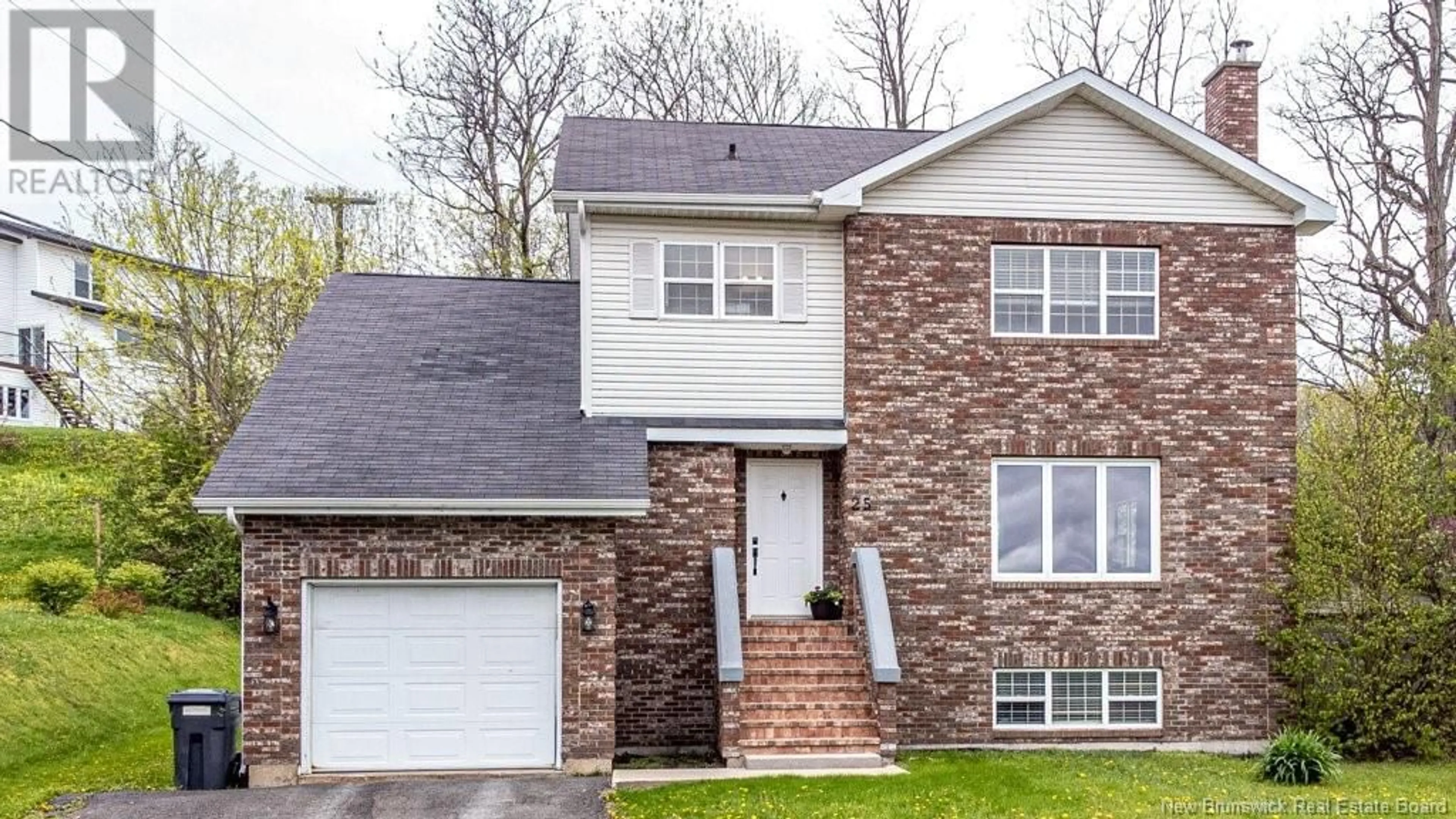 Home with brick exterior material, street for 25 ROSEWOOD DRIVE, Fredericton New Brunswick E3C1L9