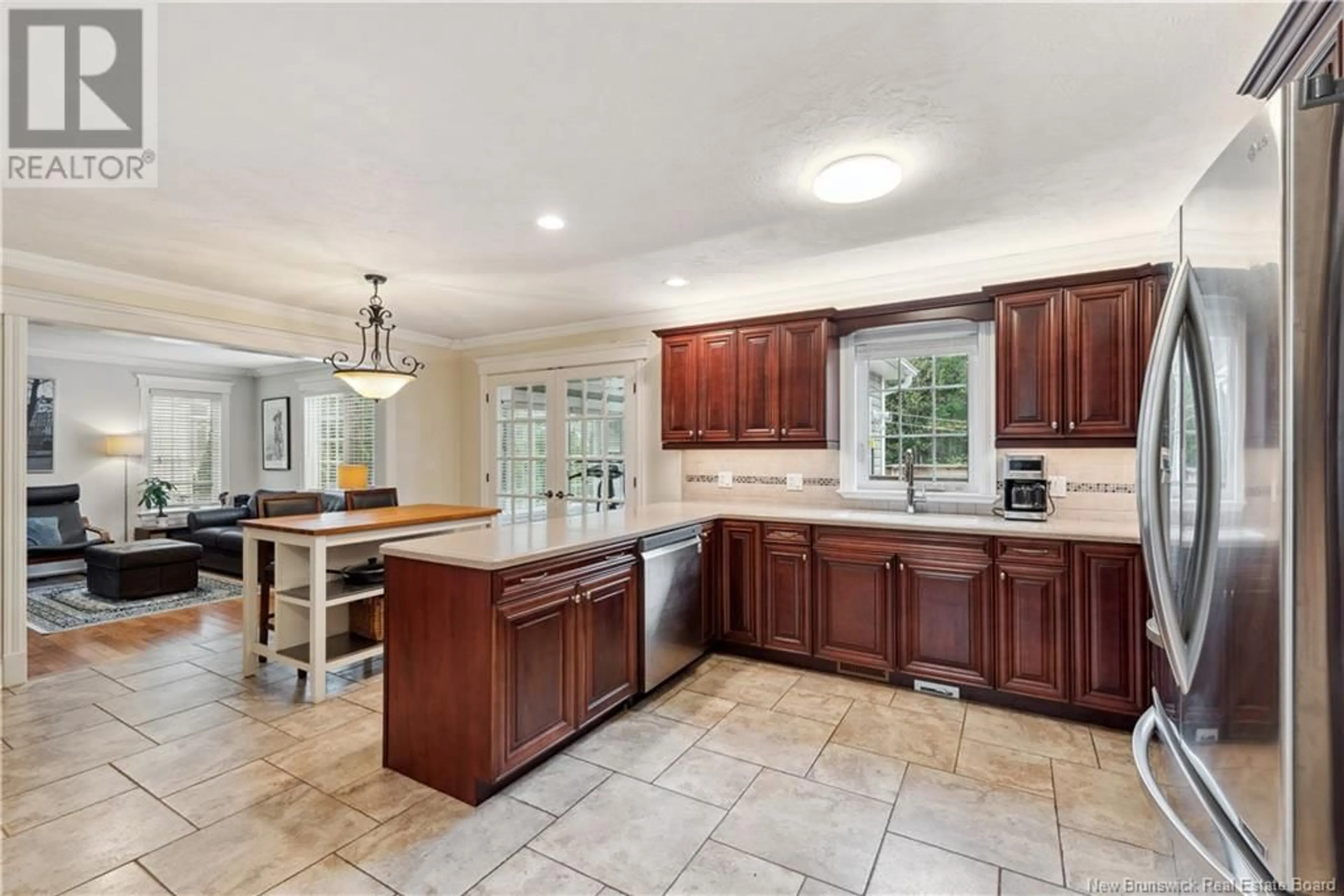 Open concept kitchen, ceramic/tile floor for 7 HIGHGATE COURT, Riverview New Brunswick E1B5T8