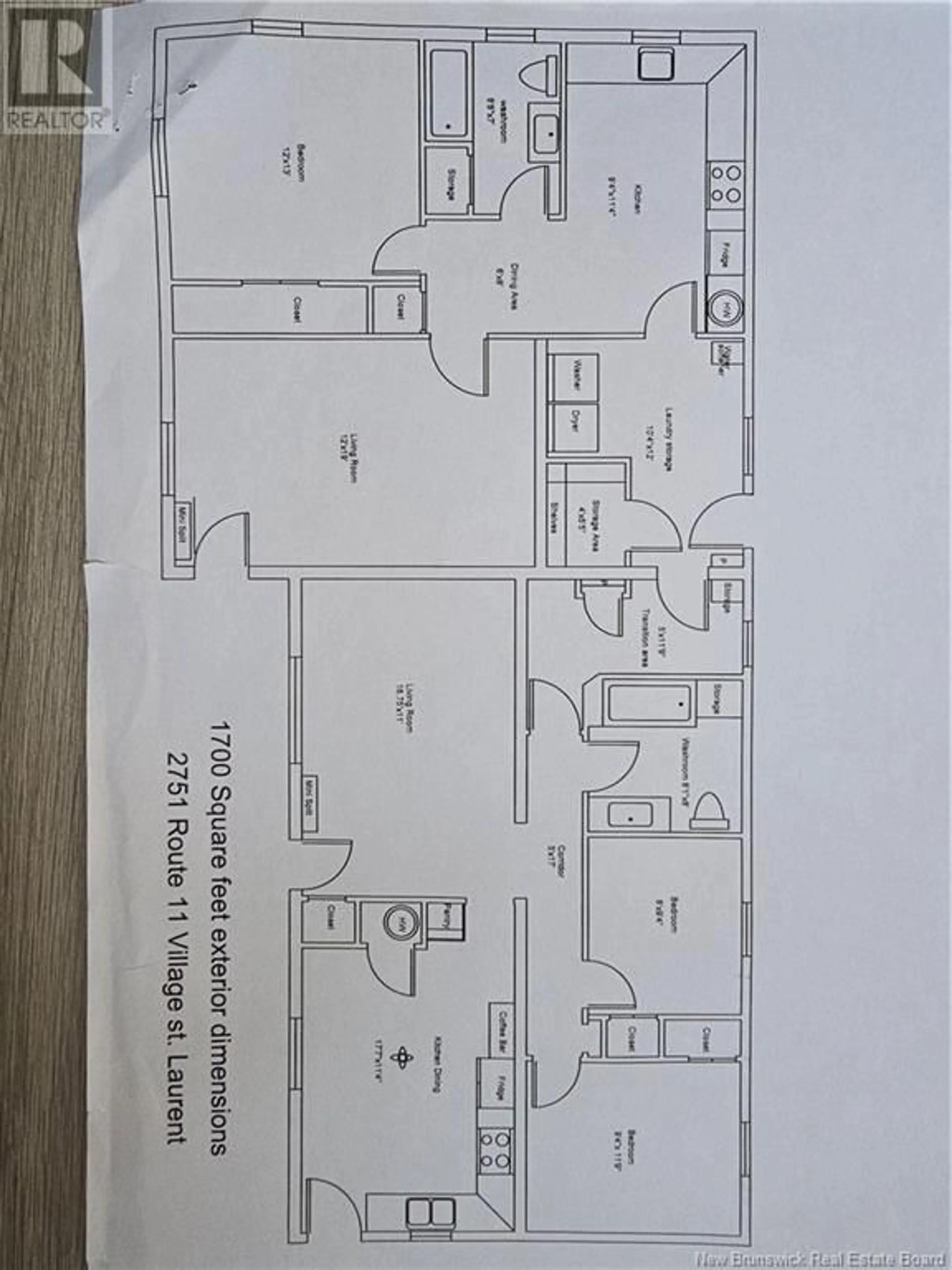 Floor plan for 2751 RTE 11, Saint-Laurent New Brunswick E9G2J5