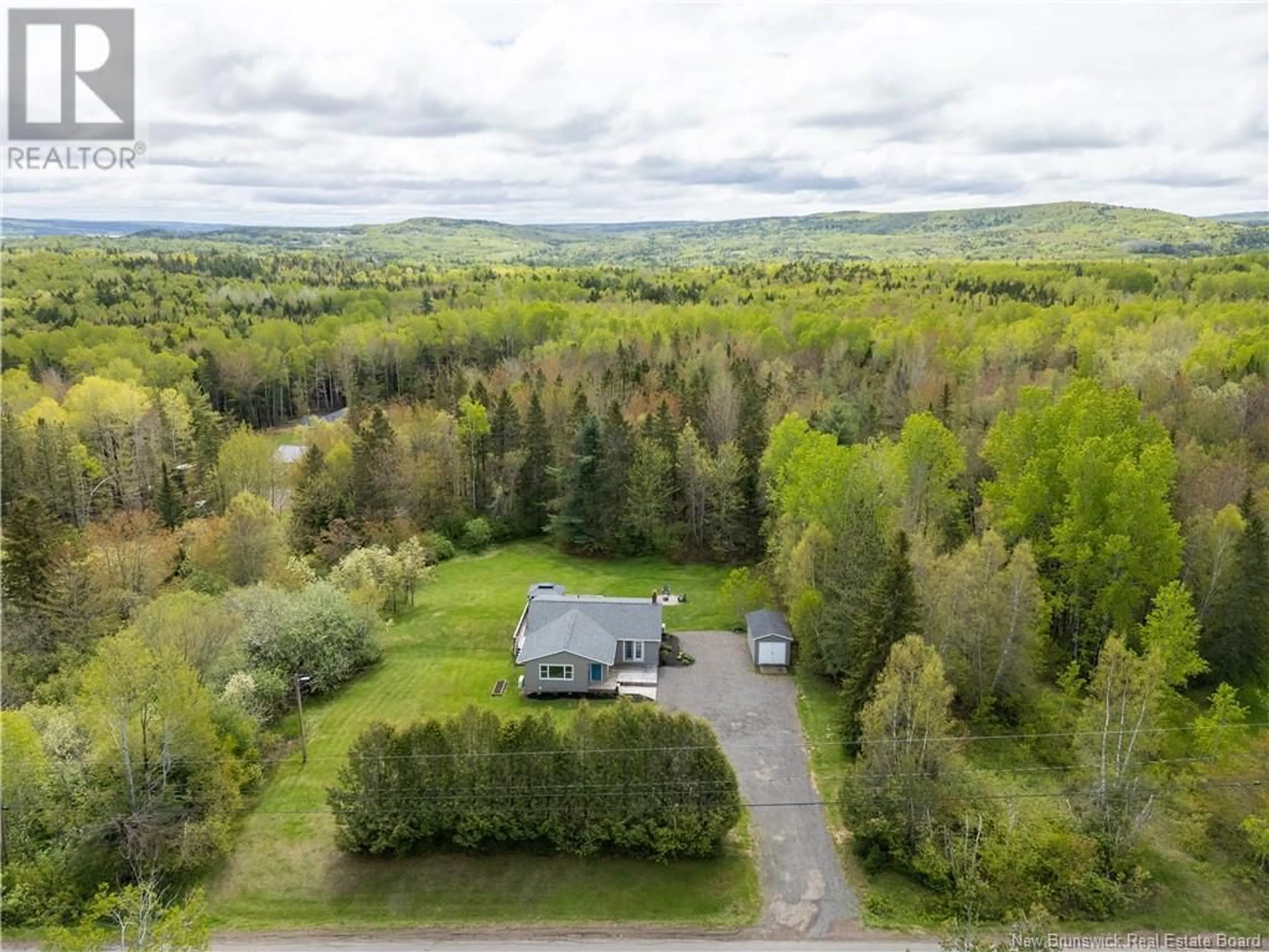 A pic from outside/outdoor area/front of a property/back of a property/a pic from drone, forest/trees view for 4675 ROUTE 910, Salem New Brunswick E4H4E8