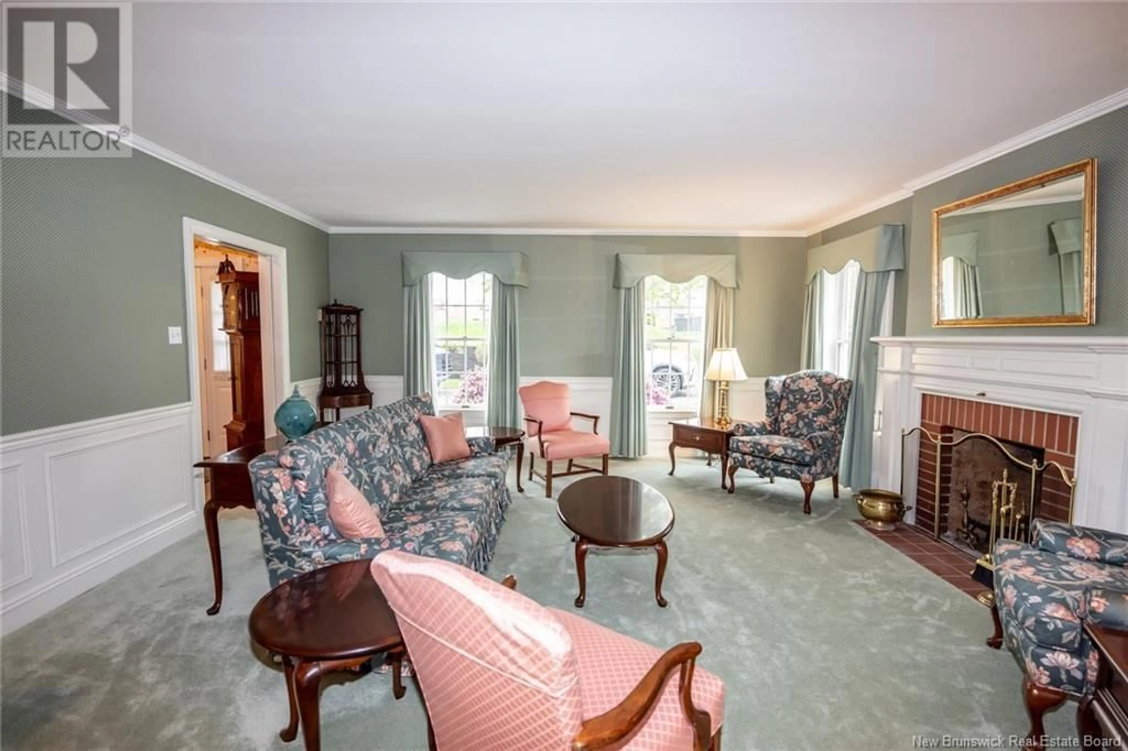 Living room with furniture, carpet floor for 505 GOLF CLUB ROAD, Fredericton New Brunswick E3B5Z5