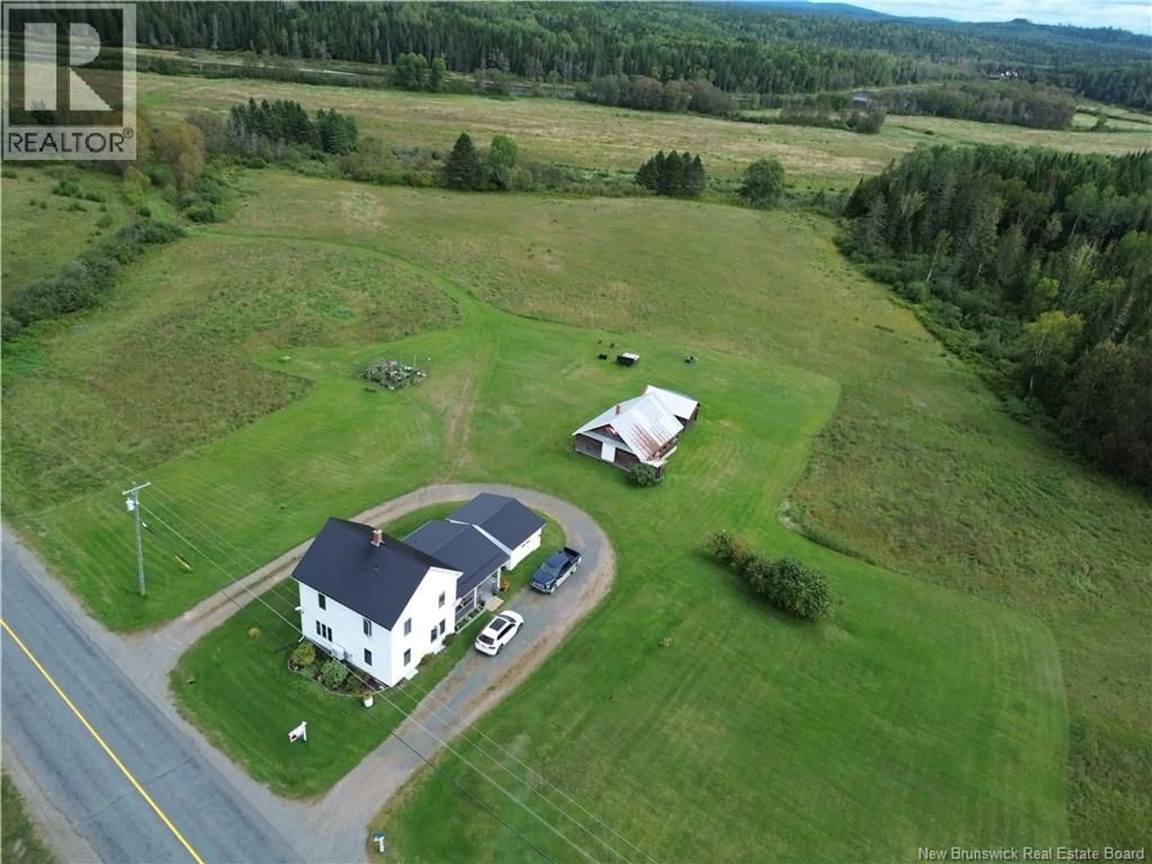 A pic from outside/outdoor area/front of a property/back of a property/a pic from drone, mountain view for 1396 ROUTE 385, Oxbow New Brunswick E7G3G1