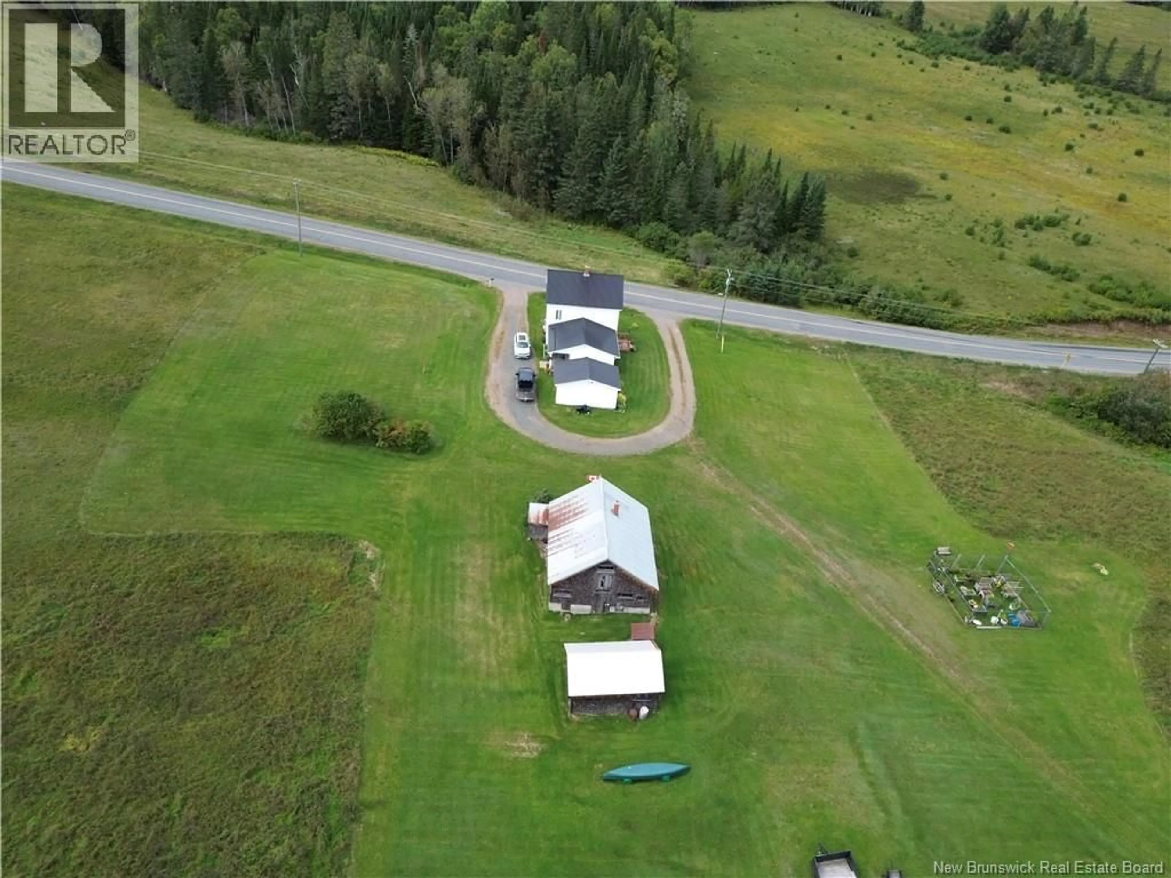 A pic from outside/outdoor area/front of a property/back of a property/a pic from drone, mountain view for 1396 ROUTE 385, Oxbow New Brunswick E7G3G1