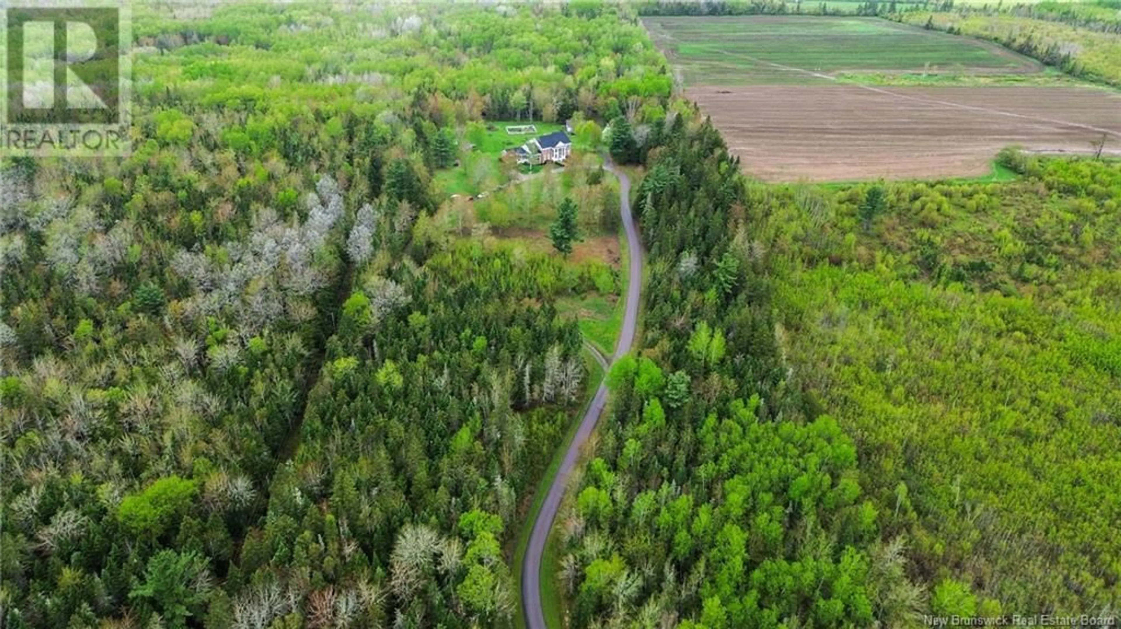A pic from outside/outdoor area/front of a property/back of a property/a pic from drone, forest/trees view for 50 CRANDALL ROAD, Petitcodiac New Brunswick E4Z4G7