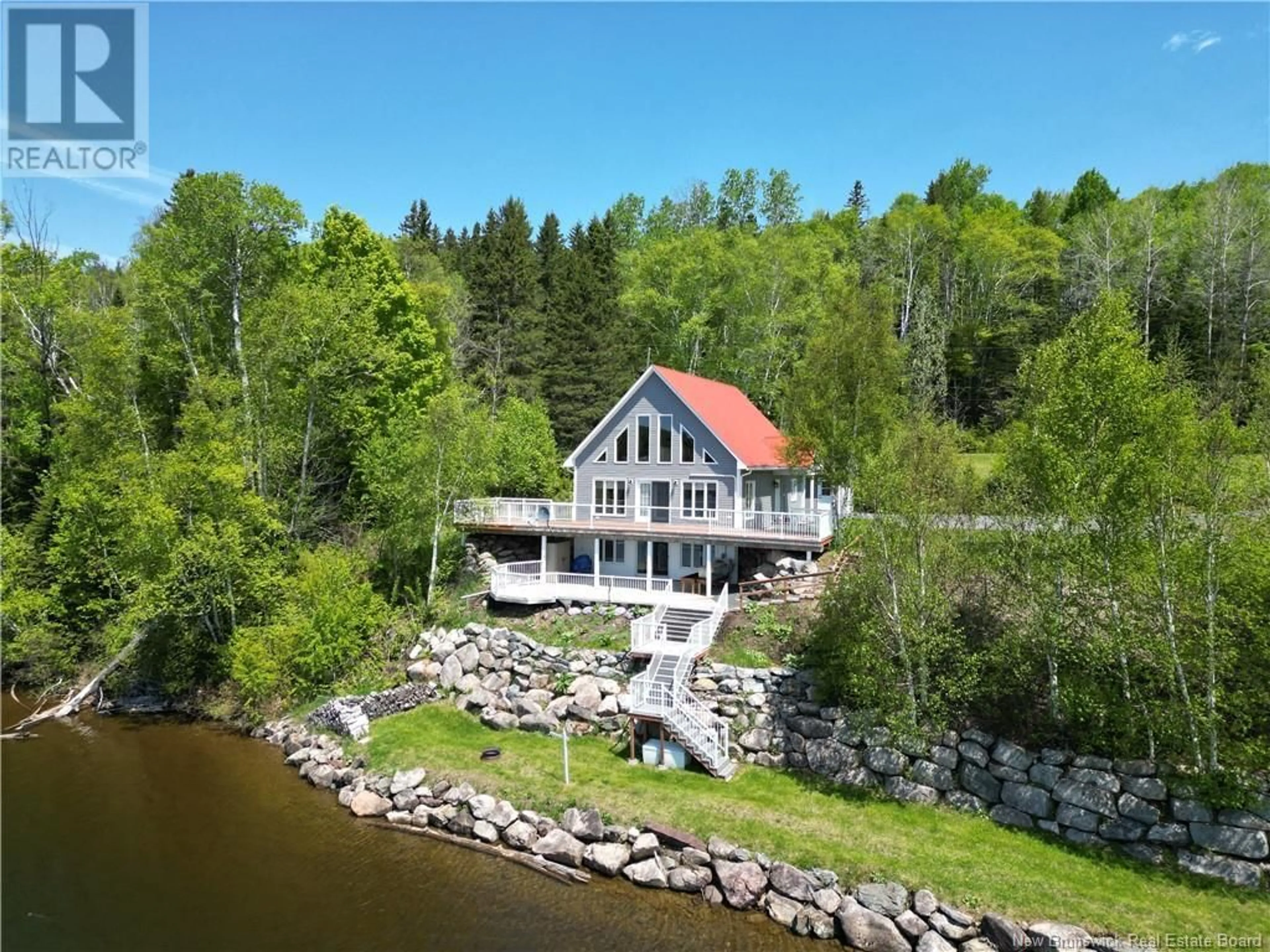 A pic from outside/outdoor area/front of a property/back of a property/a pic from drone, water/lake/river/ocean view for 61 O'NEILL ROAD, Gladwyn New Brunswick E7H3H8