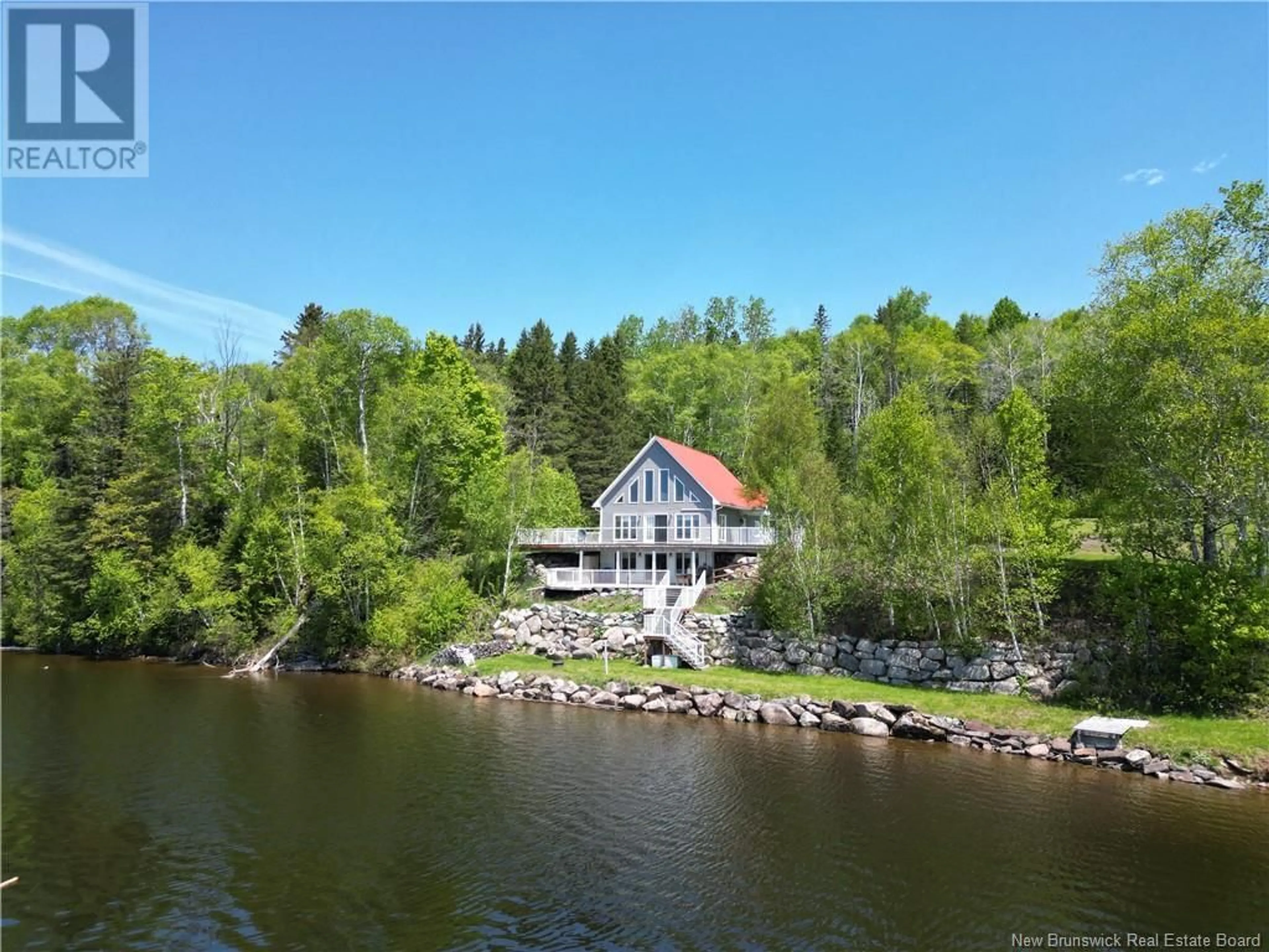 A pic from outside/outdoor area/front of a property/back of a property/a pic from drone, water/lake/river/ocean view for 61 O'NEILL ROAD, Gladwyn New Brunswick E7H3H8