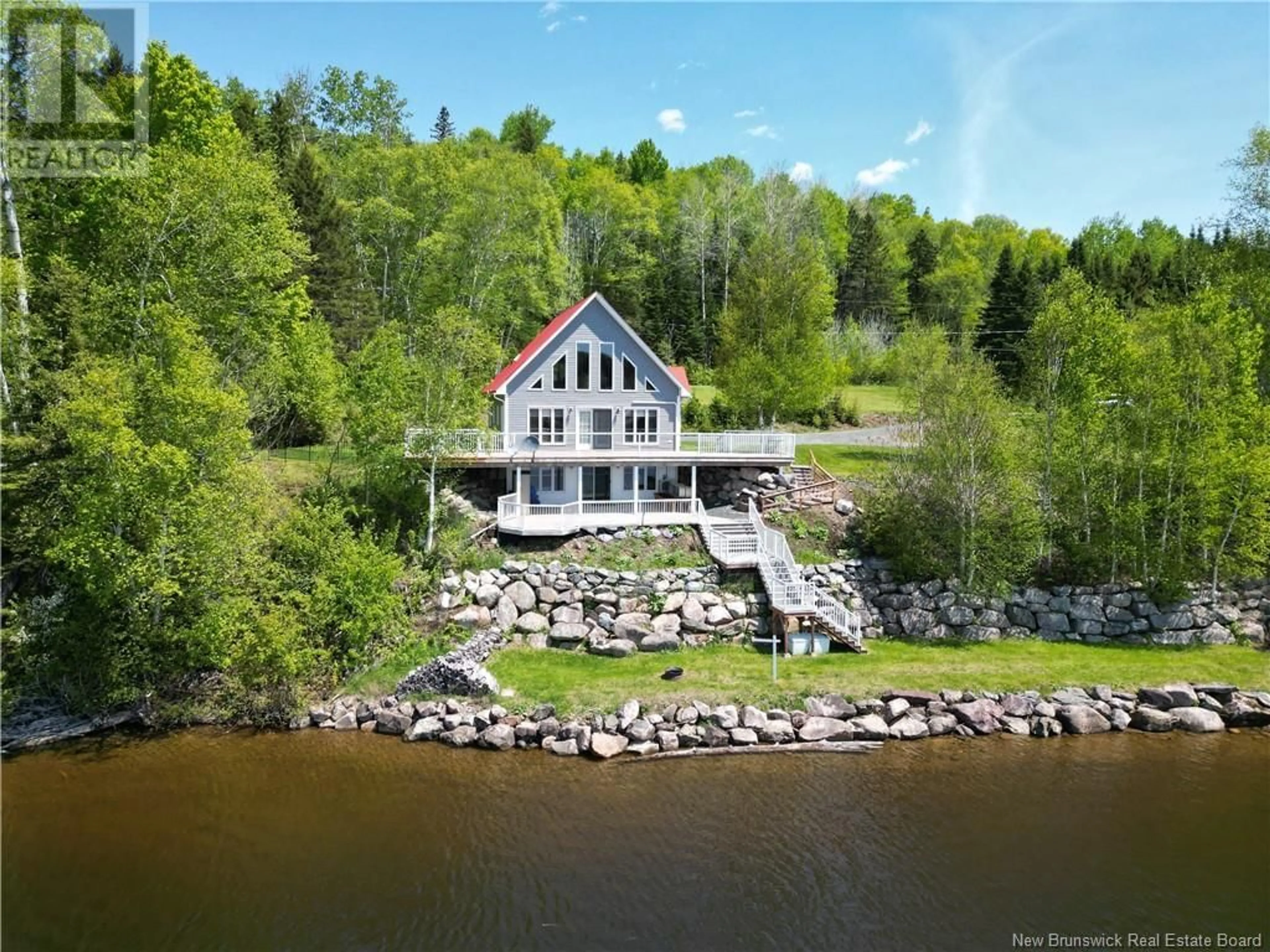 A pic from outside/outdoor area/front of a property/back of a property/a pic from drone, water/lake/river/ocean view for 61 O'NEILL ROAD, Gladwyn New Brunswick E7H3H8