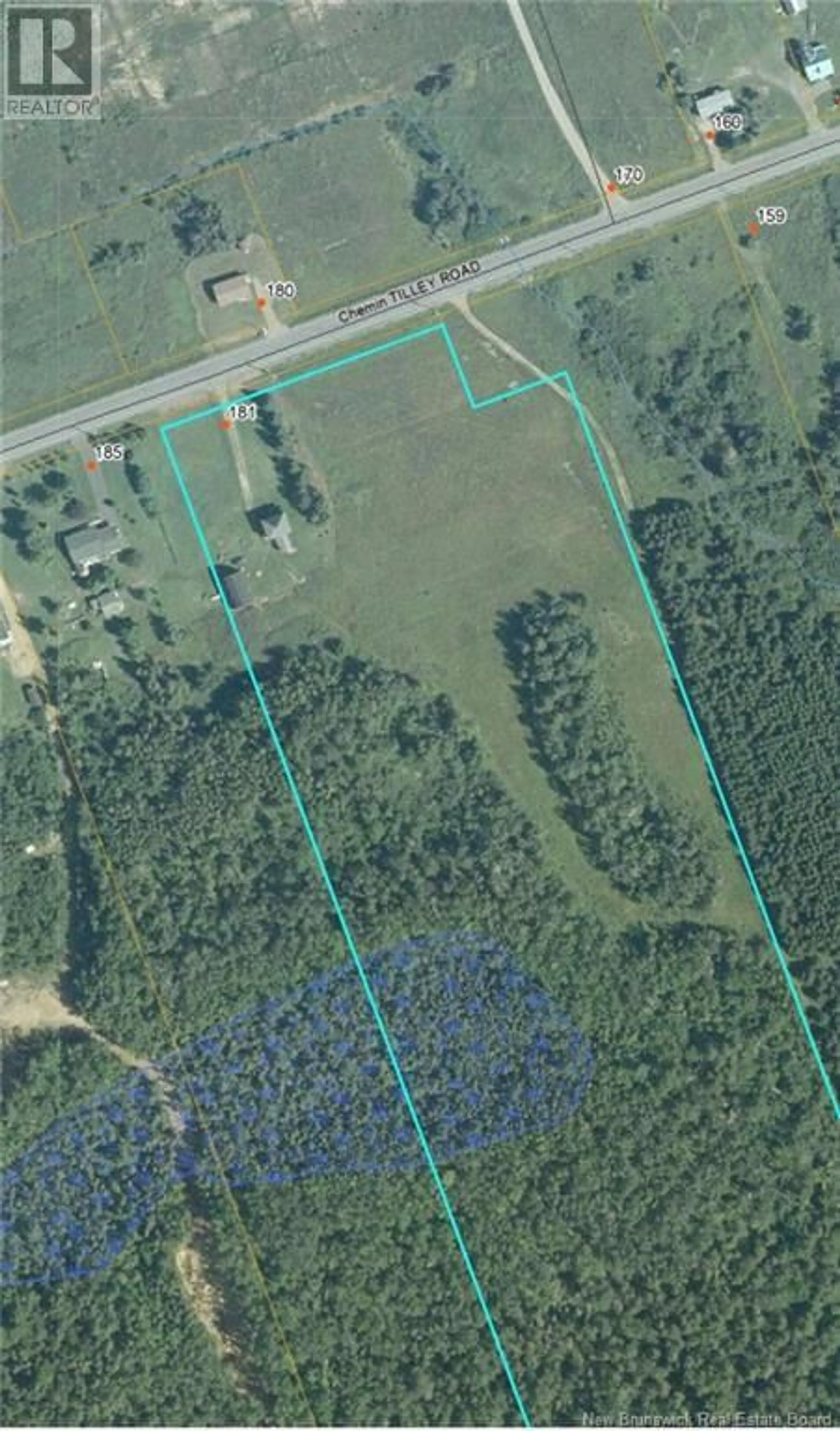 A pic from outside/outdoor area/front of a property/back of a property/a pic from drone, forest/trees view for 181 CH TILLEY ROAD, Tilley Road New Brunswick E8M1R1
