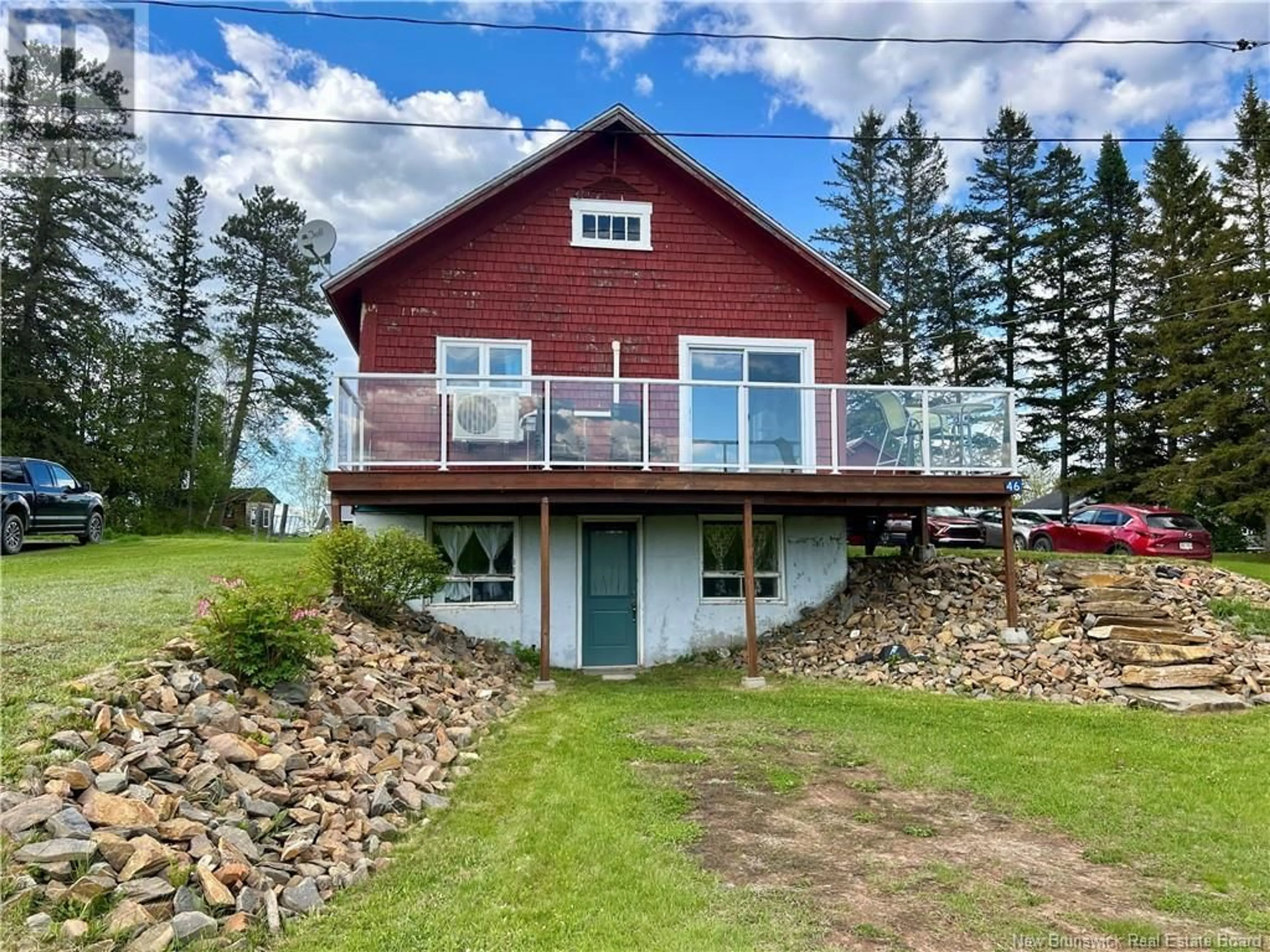 A pic from outside/outdoor area/front of a property/back of a property/a pic from drone, water/lake/river/ocean view for 46 CUFFLEY ROAD, Wapske New Brunswick E7G1B8