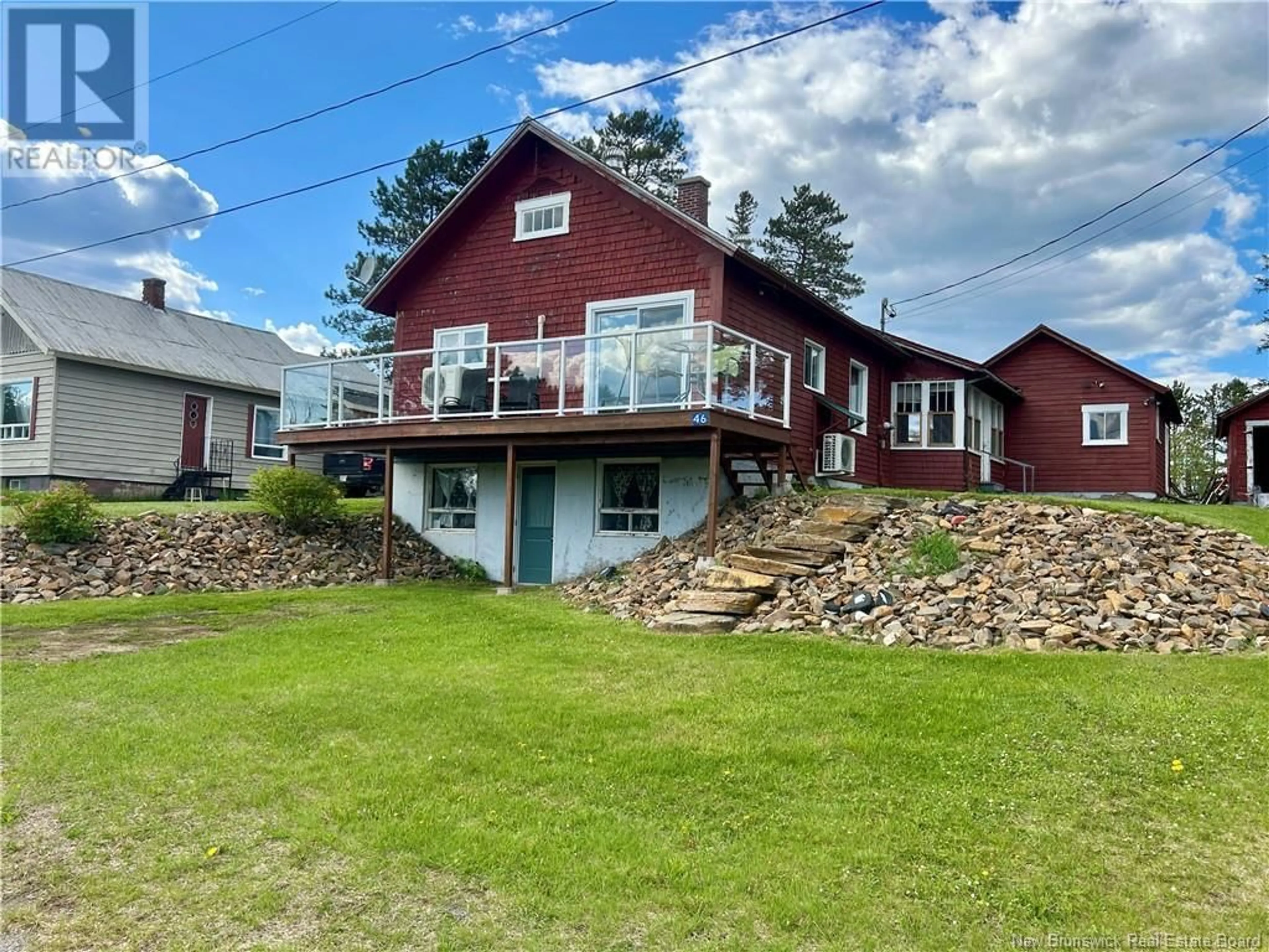 A pic from outside/outdoor area/front of a property/back of a property/a pic from drone, water/lake/river/ocean view for 46 CUFFLEY ROAD, Wapske New Brunswick E7G1B8