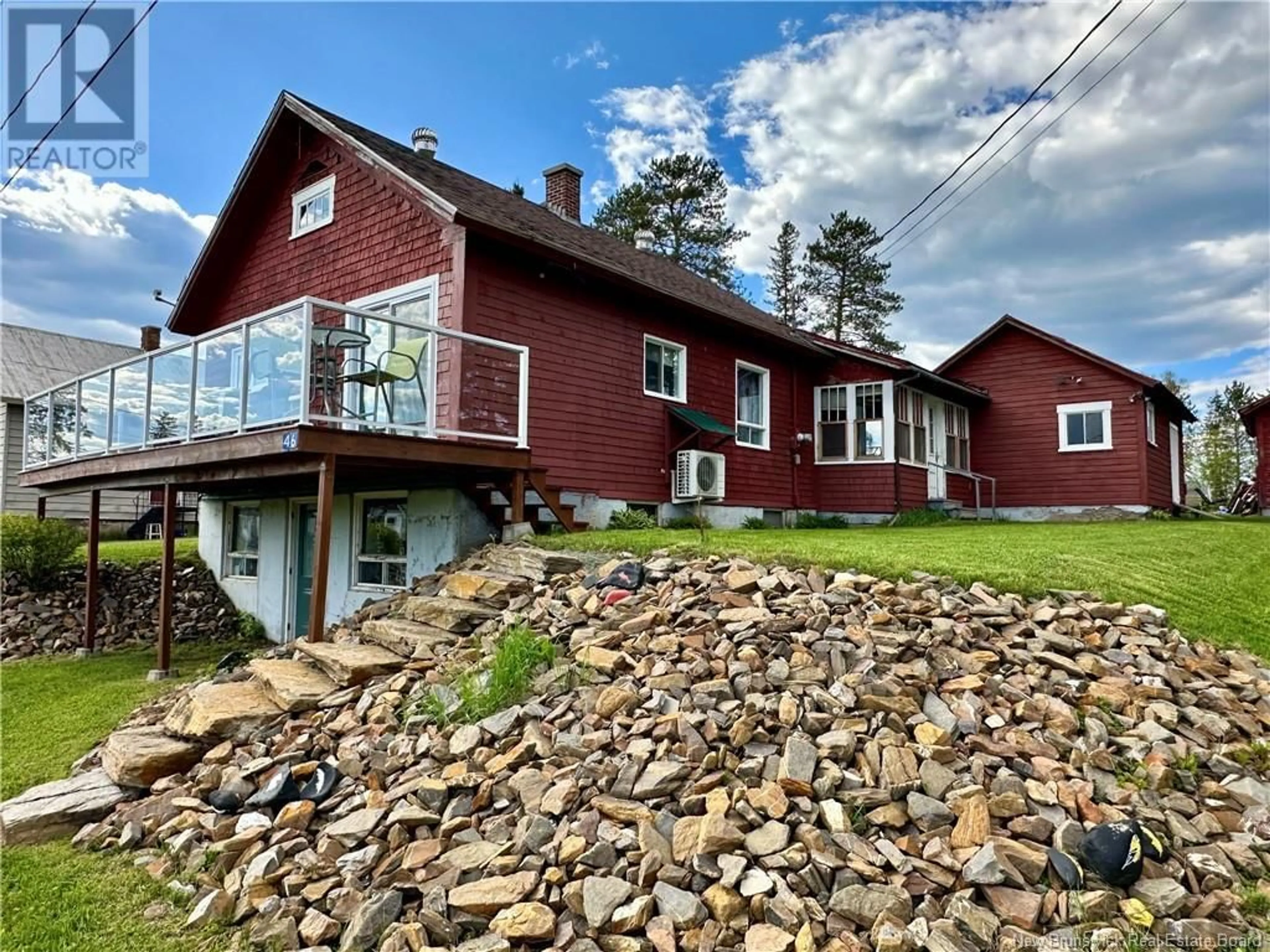 A pic from outside/outdoor area/front of a property/back of a property/a pic from drone, water/lake/river/ocean view for 46 CUFFLEY ROAD, Wapske New Brunswick E7G1B8