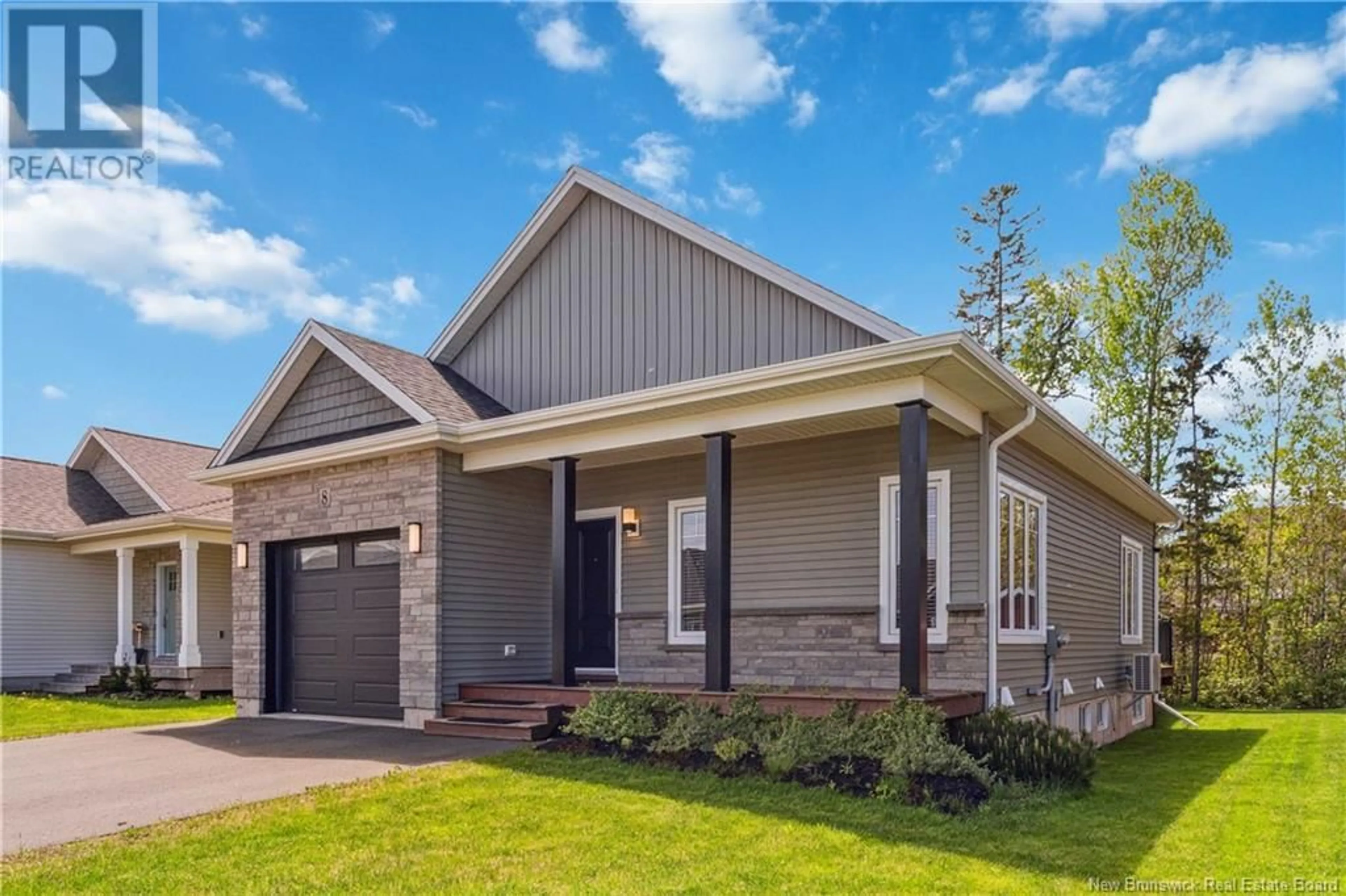 Home with vinyl exterior material, street for 8 FLAGSTONE COURT, Riverview New Brunswick E1B0R8