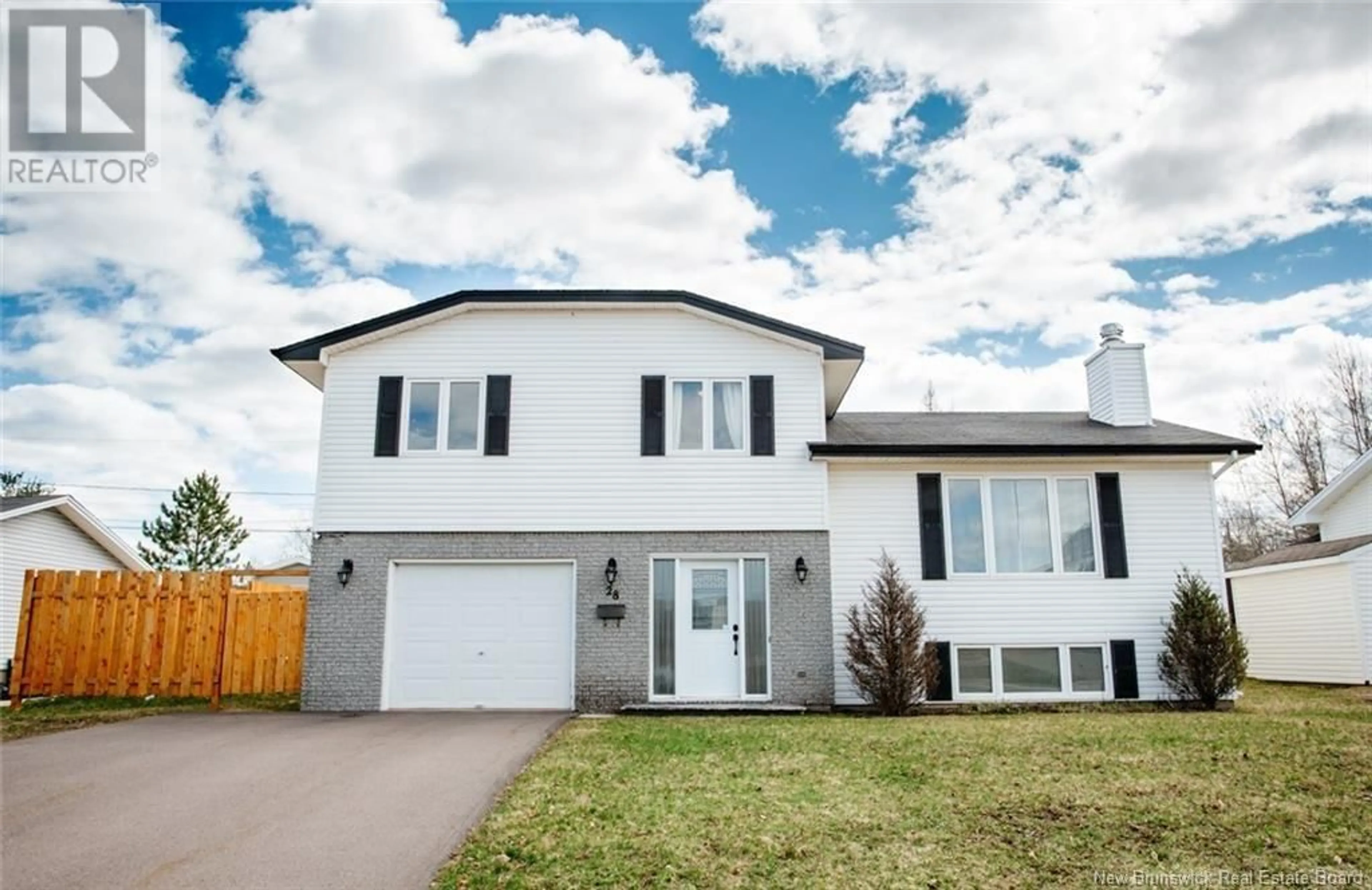 Home with vinyl exterior material, street for 28 CAMEO COURT, Moncton New Brunswick E1A6S2