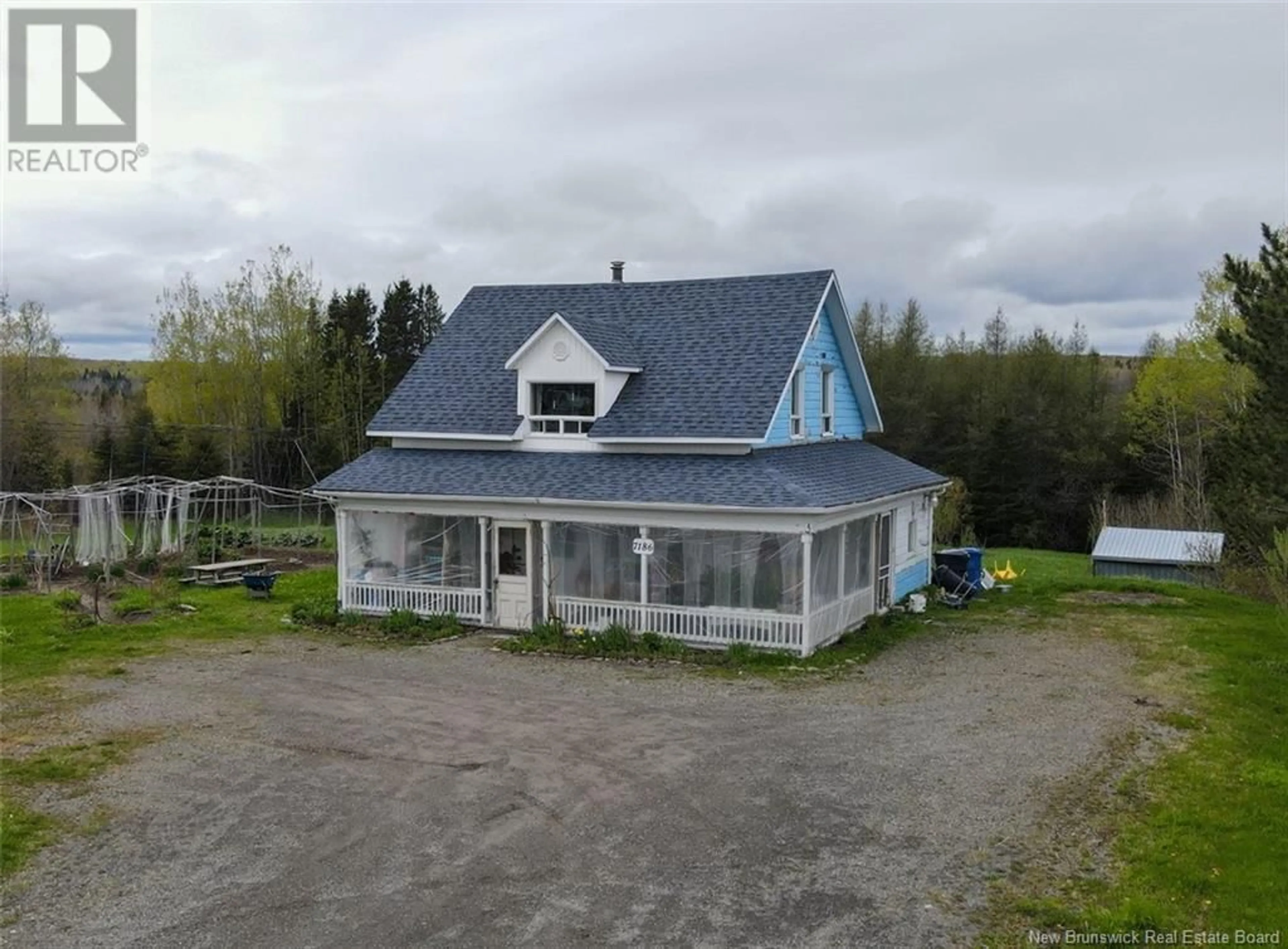 A pic from outside/outdoor area/front of a property/back of a property/a pic from drone, building for 7186 ROUTE 17 ROAD, Kedgwick New Brunswick E8B1W3