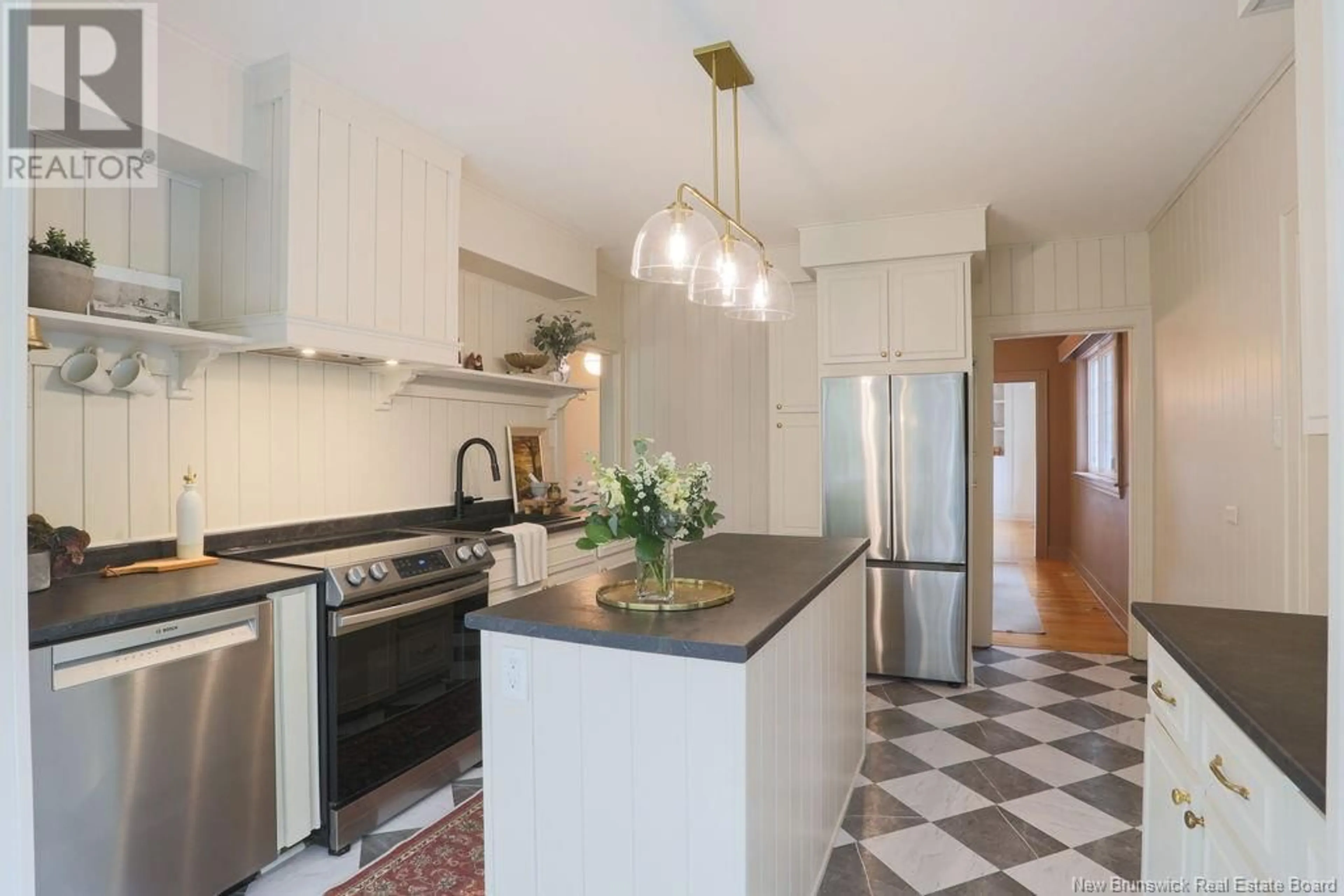 Open concept kitchen, ceramic/tile floor for 30 HAMPTON ROAD, Rothesay New Brunswick E2E5L2