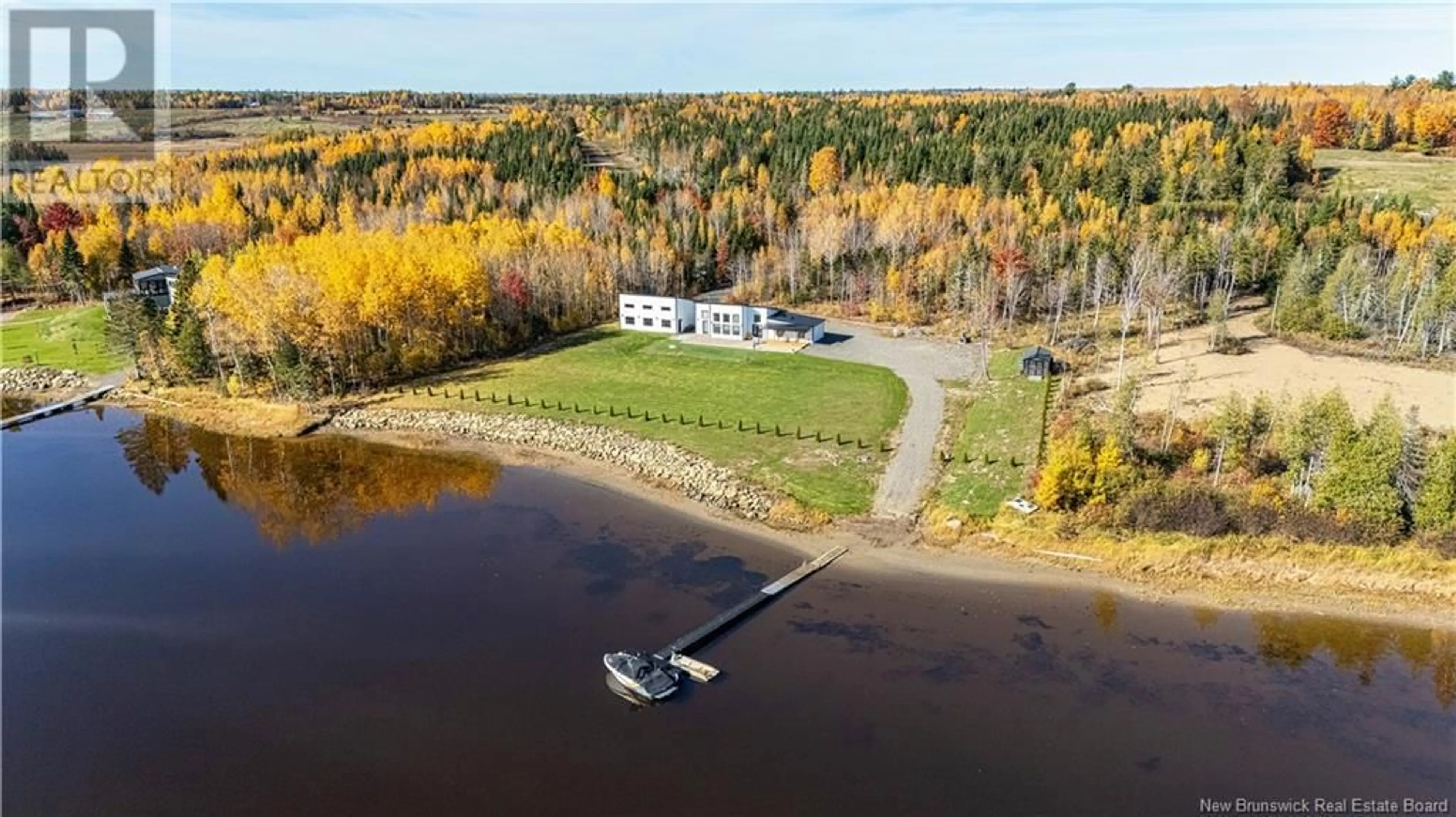 A pic from outside/outdoor area/front of a property/back of a property/a pic from drone, water/lake/river/ocean view for 86 PENINSULA ROAD, Bass River New Brunswick E4T0E1