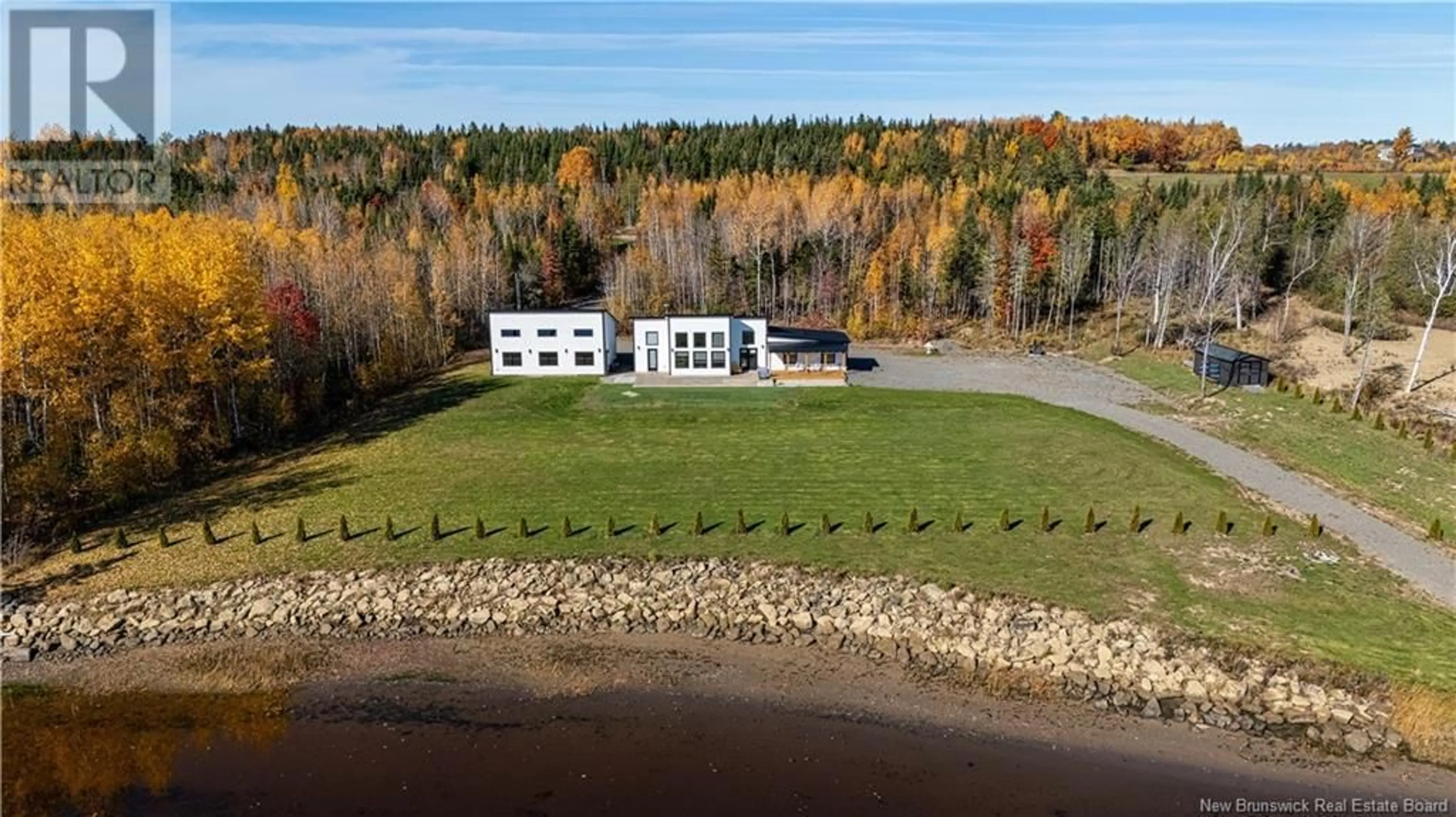 A pic from outside/outdoor area/front of a property/back of a property/a pic from drone, water/lake/river/ocean view for 86 PENINSULA ROAD, Bass River New Brunswick E4T0E1
