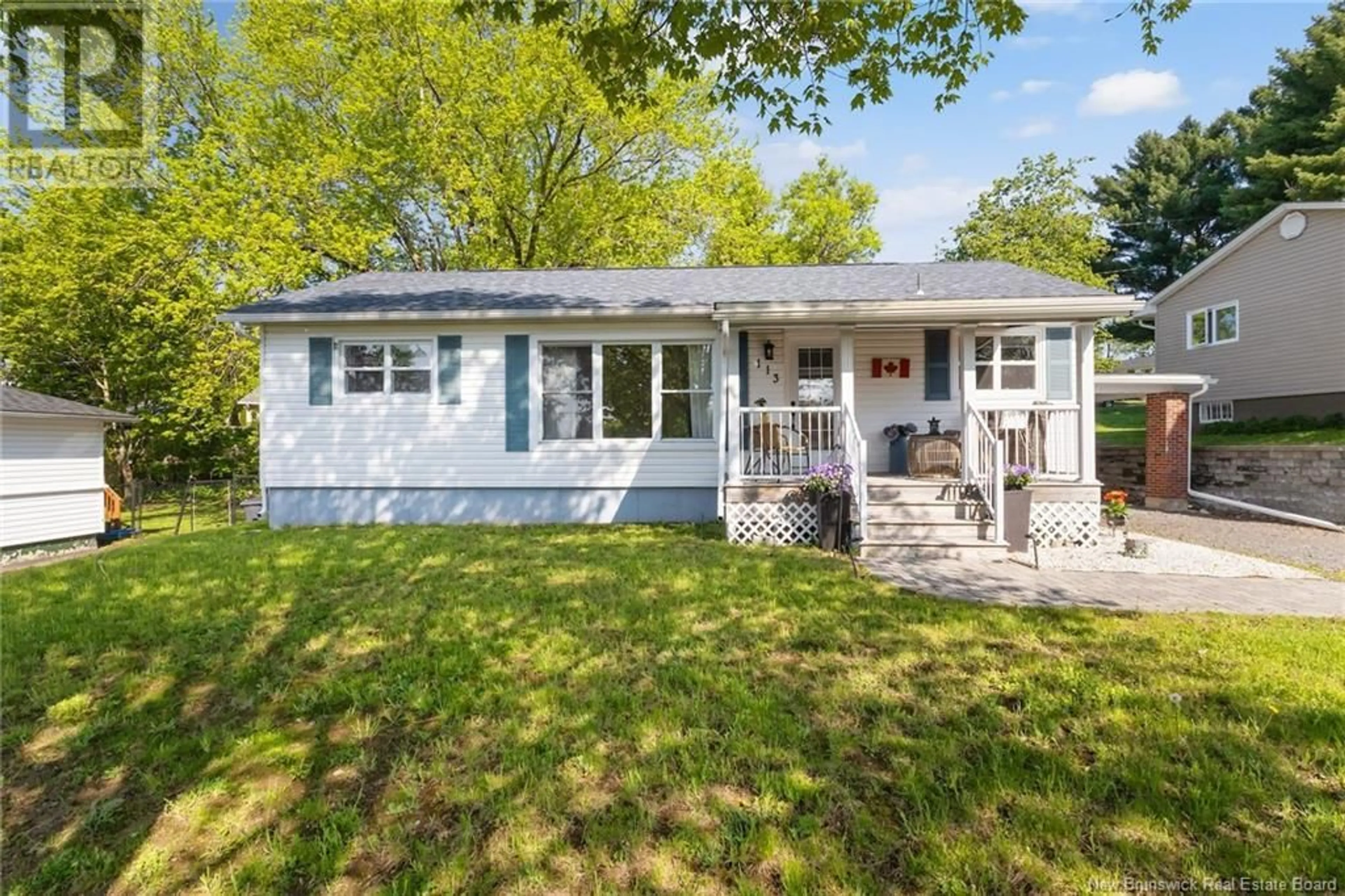 Home with vinyl exterior material, street for 113 PRESTON DRIVE, Fredericton New Brunswick E3A2L5