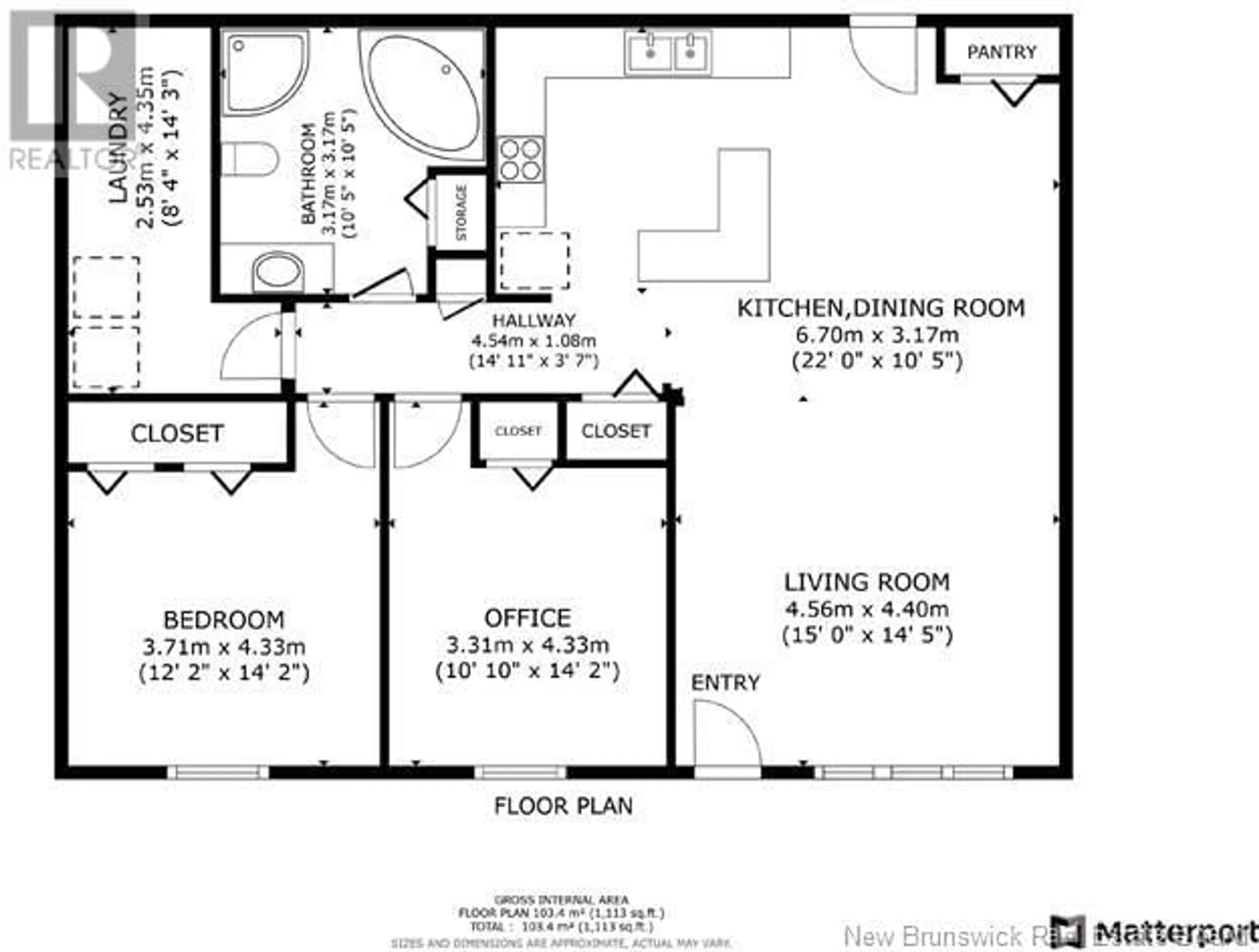Floor plan for 103 - 130 LIAN STREET, Fredericton New Brunswick E3C0G4