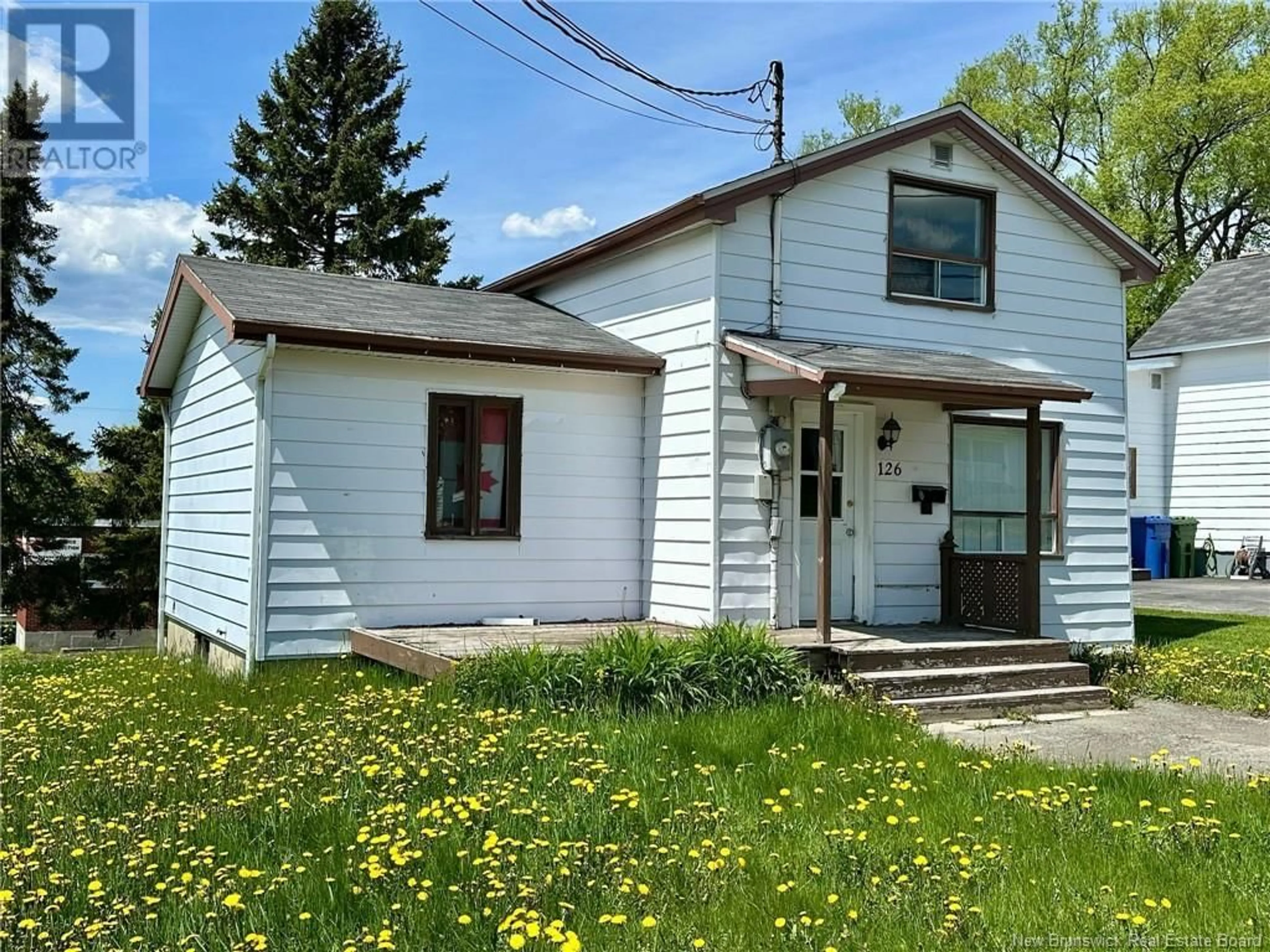 Home with vinyl exterior material, street for 126 POWER ROAD, Edmundston New Brunswick E3V2Y1