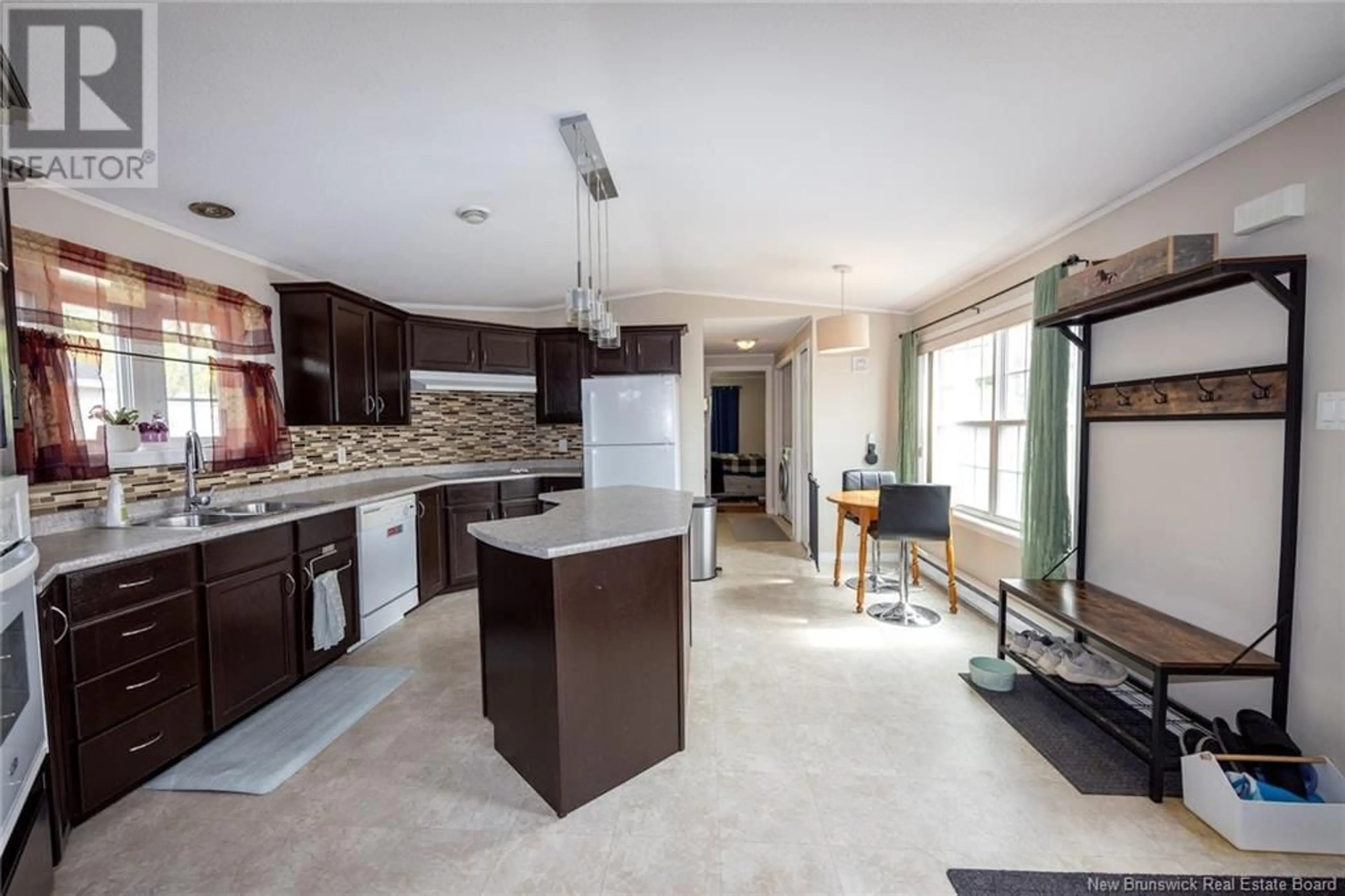 Open concept kitchen, ceramic/tile floor for 86 GLENMAR DRIVE, Fredericton New Brunswick E3G0S3