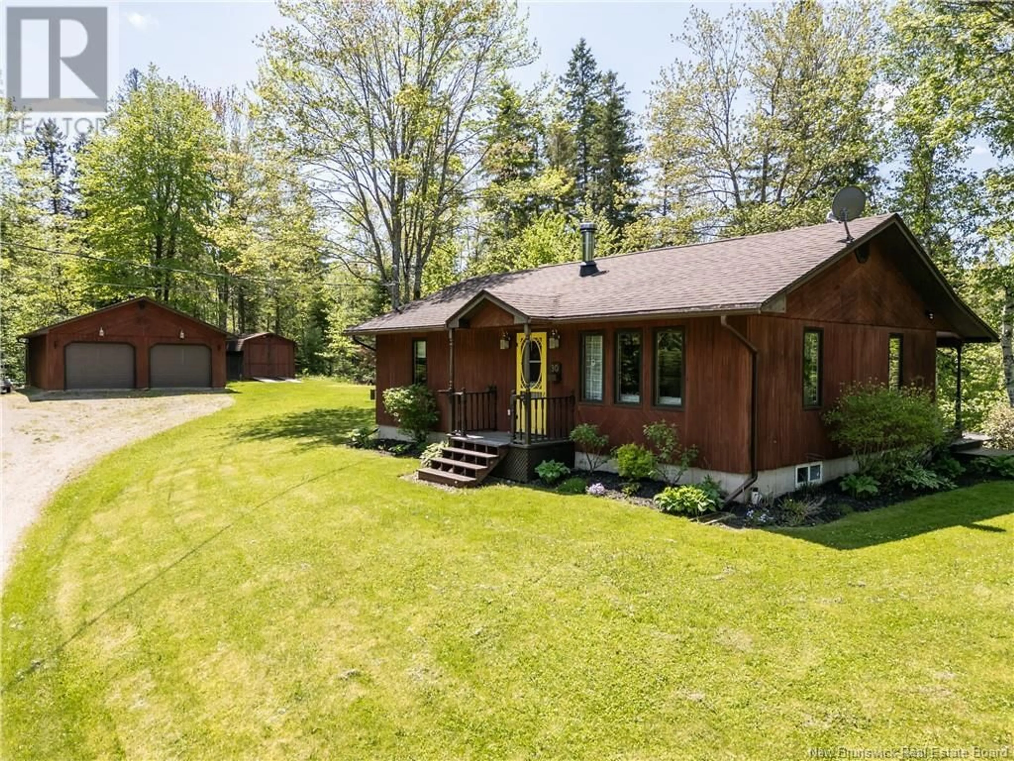A pic from outside/outdoor area/front of a property/back of a property/a pic from drone, forest/trees view for 30 SPURR ROAD, Harewood New Brunswick E4Z5T5