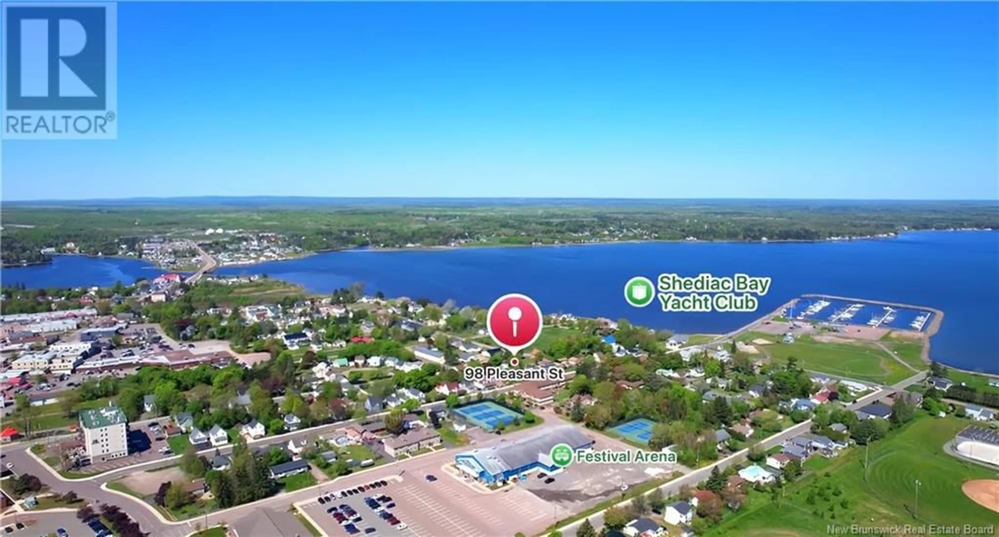 A pic from outside/outdoor area/front of a property/back of a property/a pic from drone, water/lake/river/ocean view for 105 - 98 PLEASANT STREET, Shediac New Brunswick E4P2L6